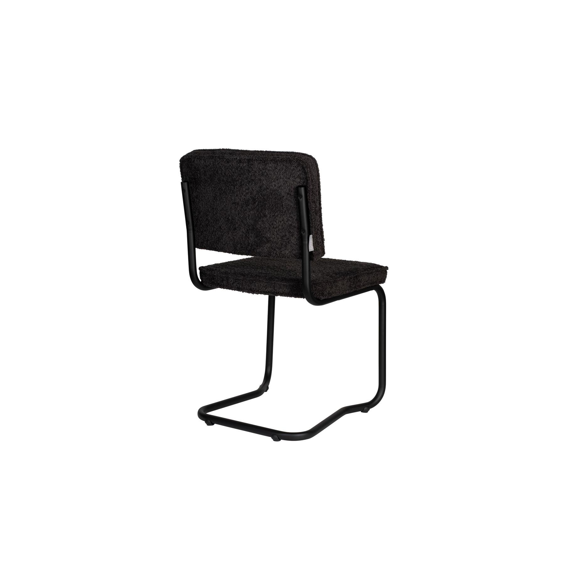 Zuiver Ridge Kink Eetkamerstoelen Soft Zwart - Set van 2