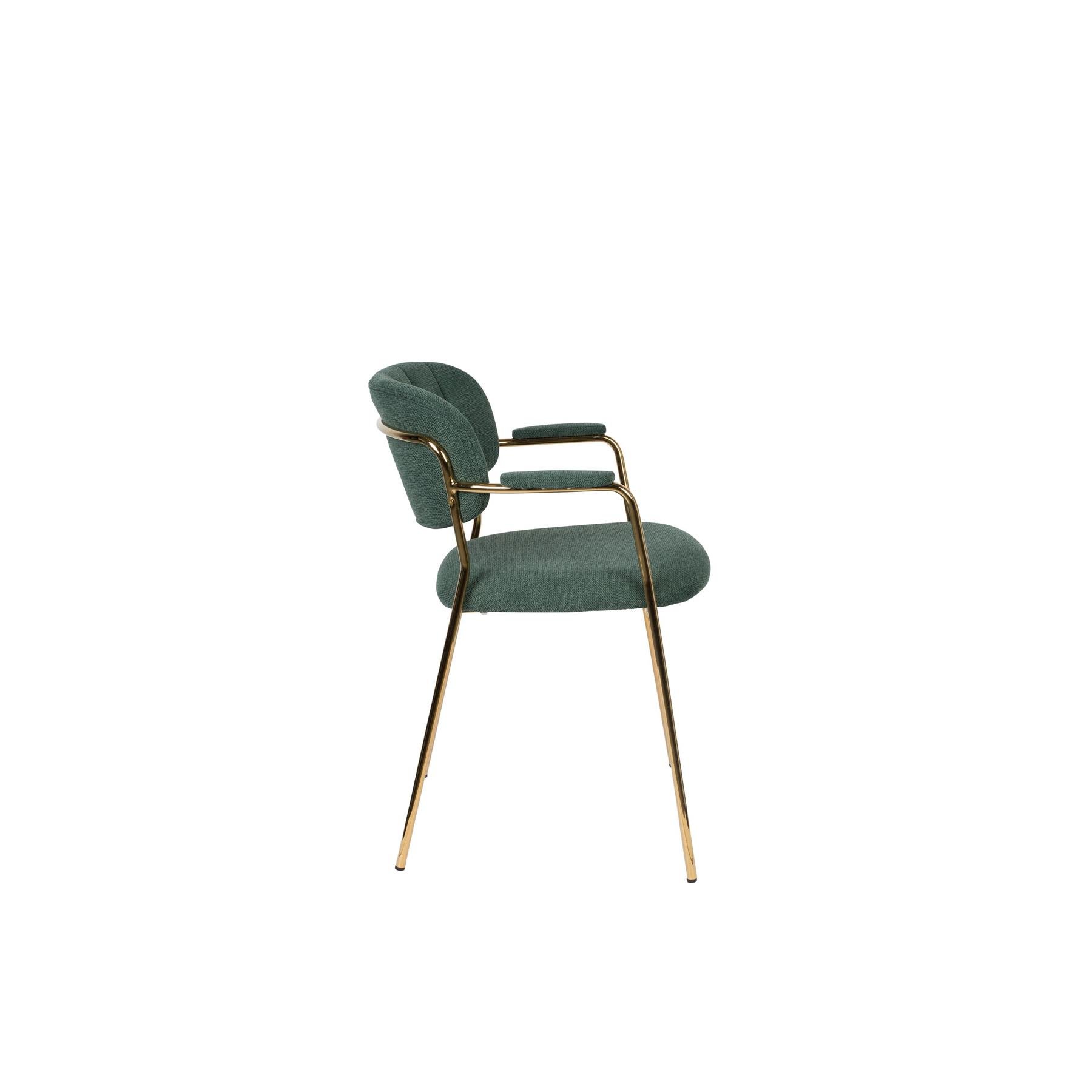 Housecraft Jolien Eetkamerstoelen Goud|Dondergroen - Set van 2
