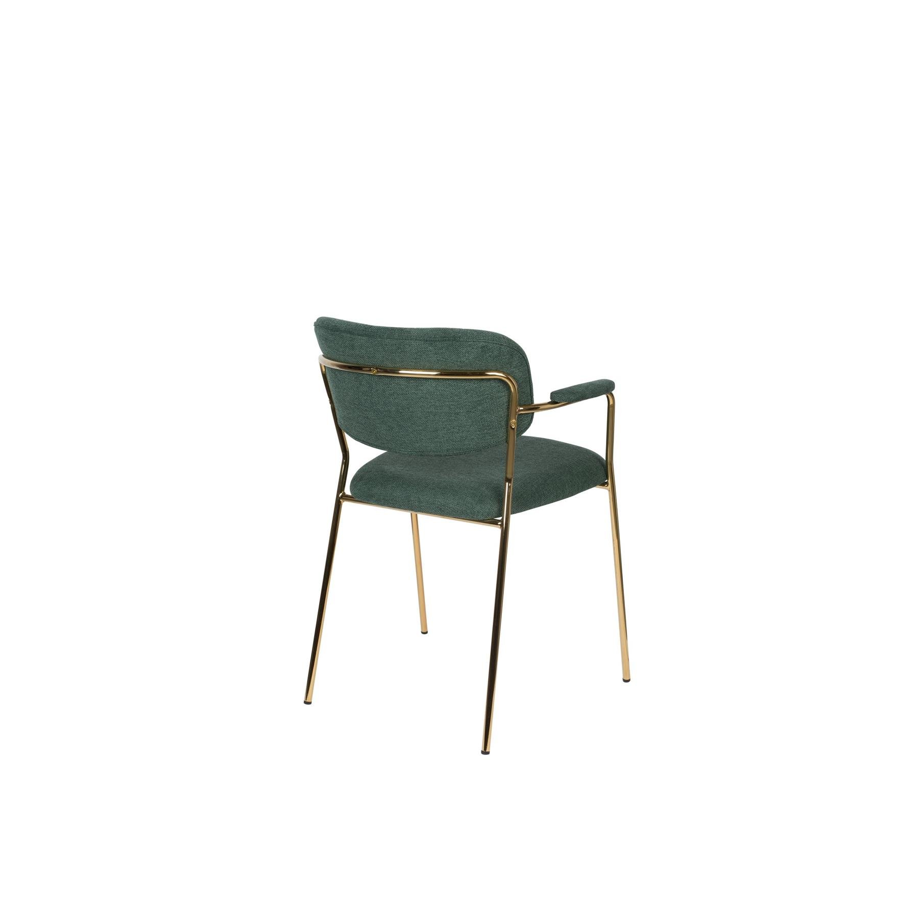 Housecraft Jolien Eetkamerstoelen Goud|Dondergroen - Set van 2