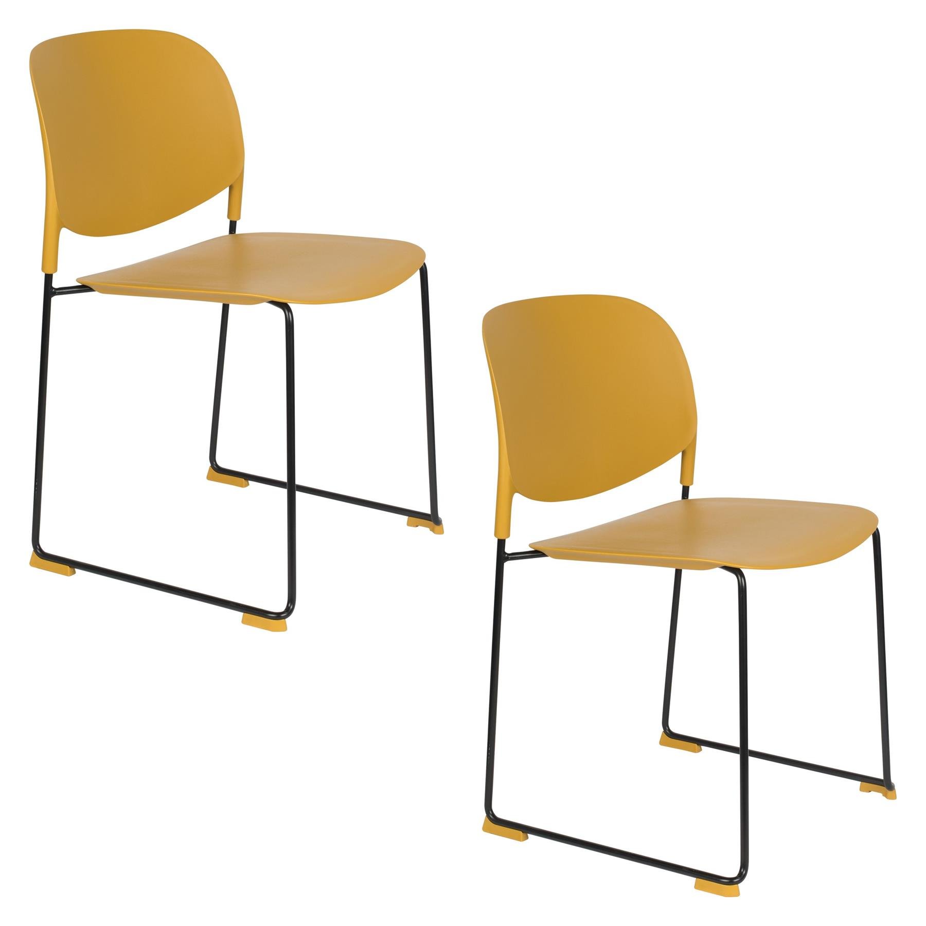 Housecraft Stacks Eetkamerstoelen Okergeel - Set van 4