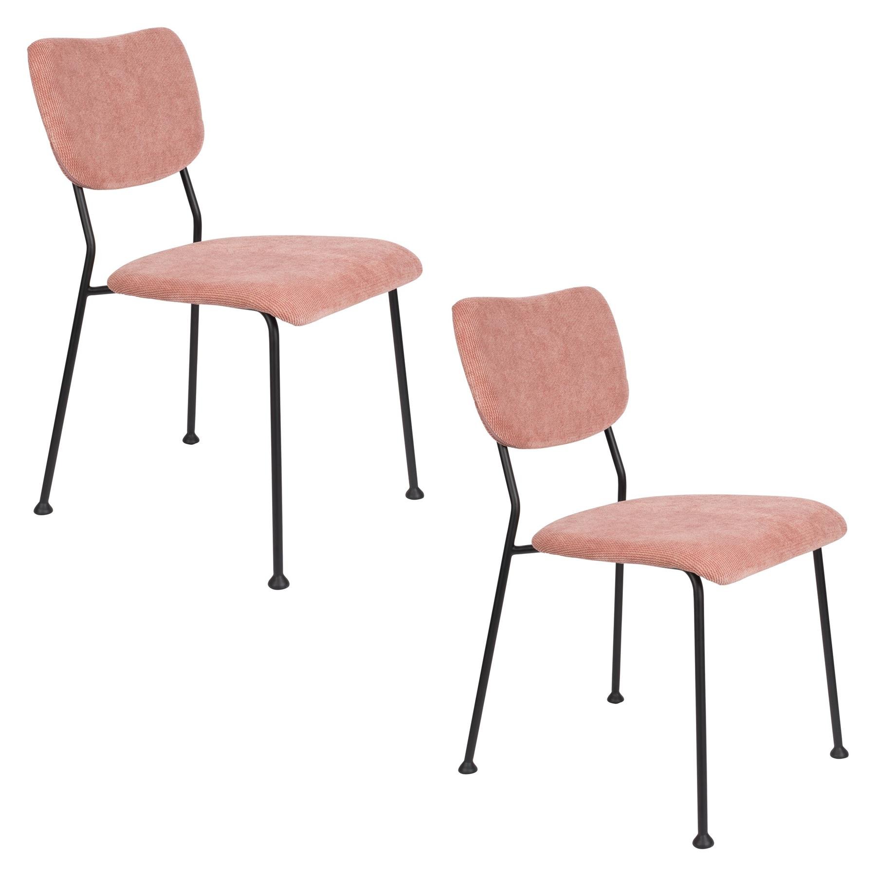 Zuiver Benson Eetkamerstoelen Roze - Set van 2