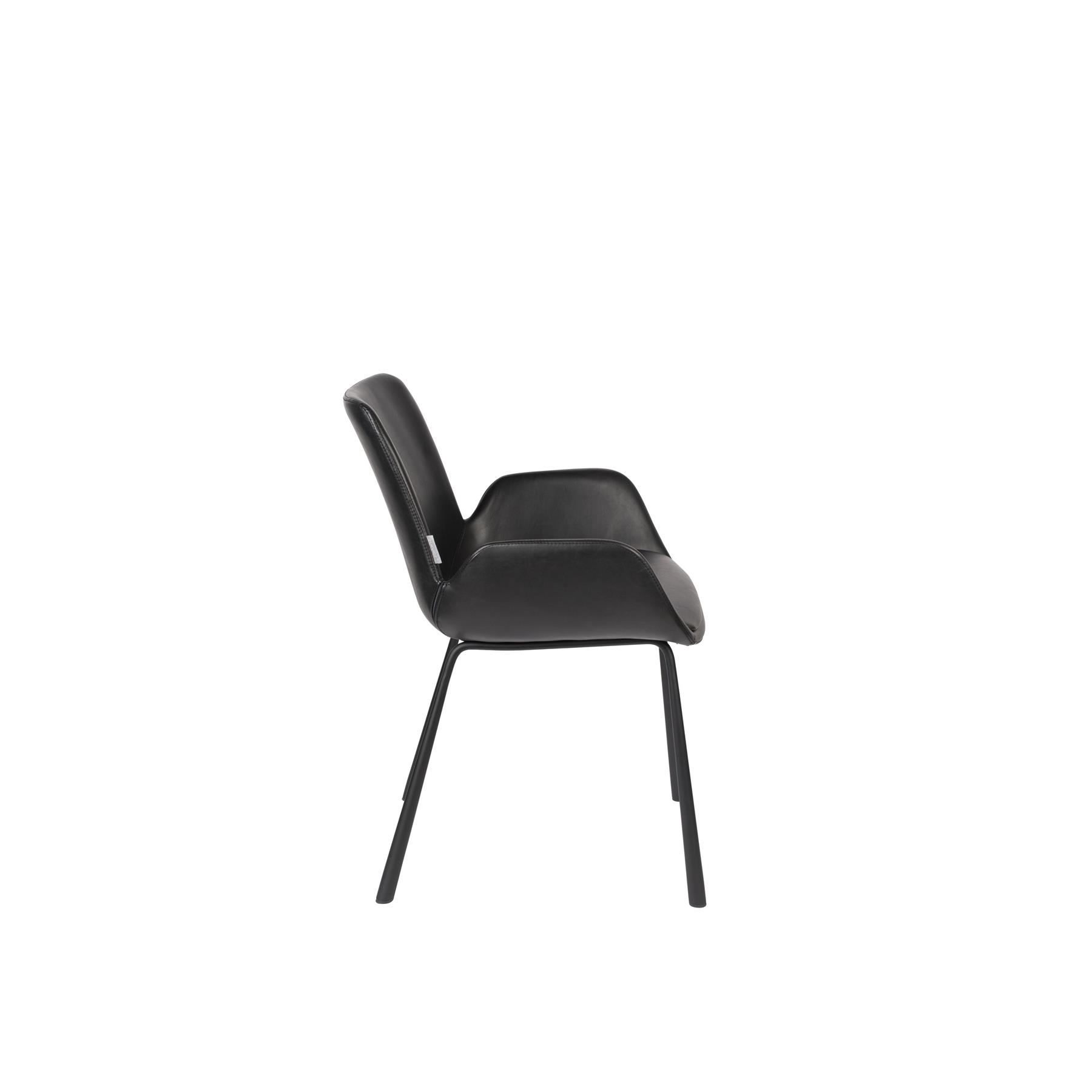 Zuiver Brit LL Eetkamerstoelen met armleuning Zwart - Set van 2