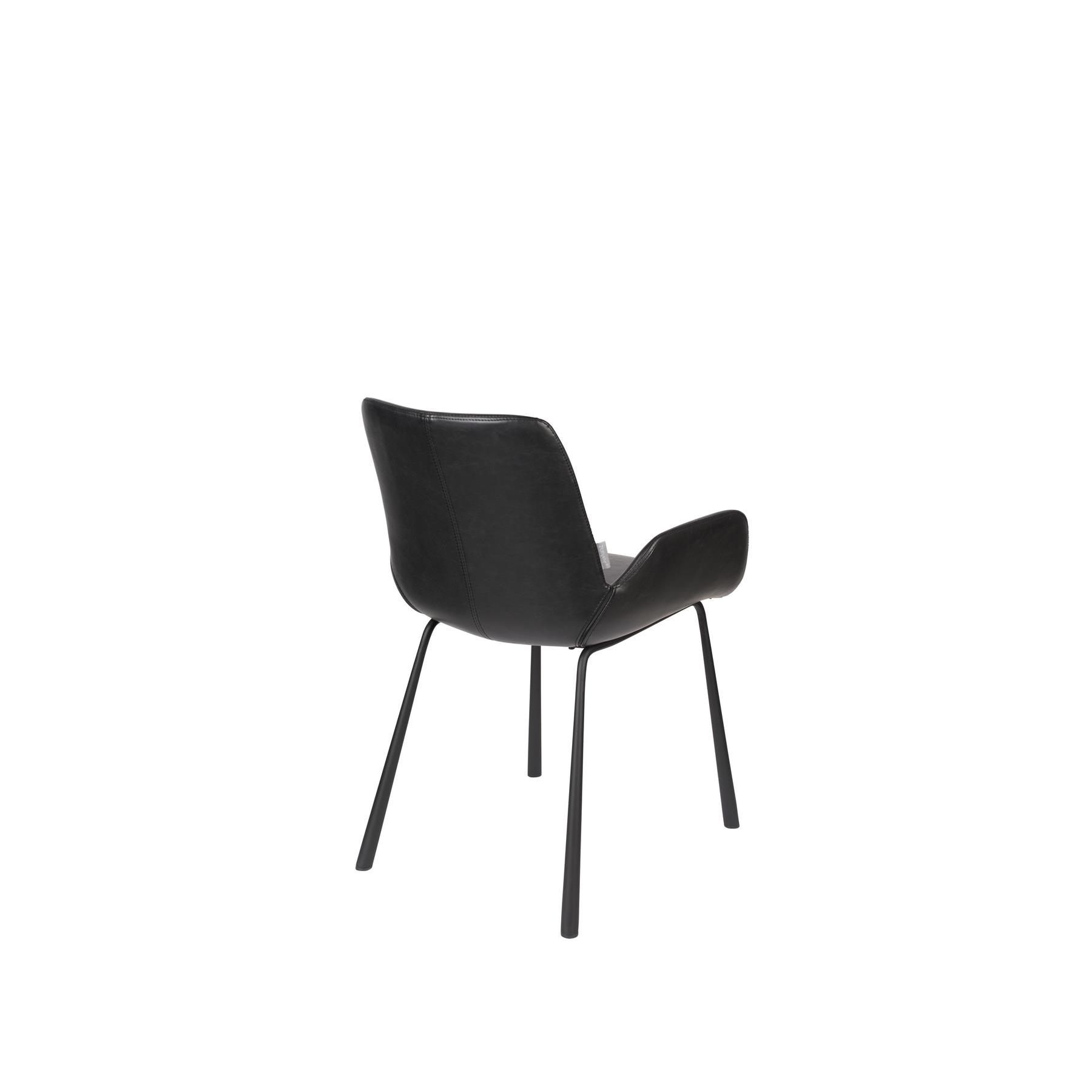 Zuiver Brit LL Eetkamerstoelen met armleuning Zwart - Set van 2