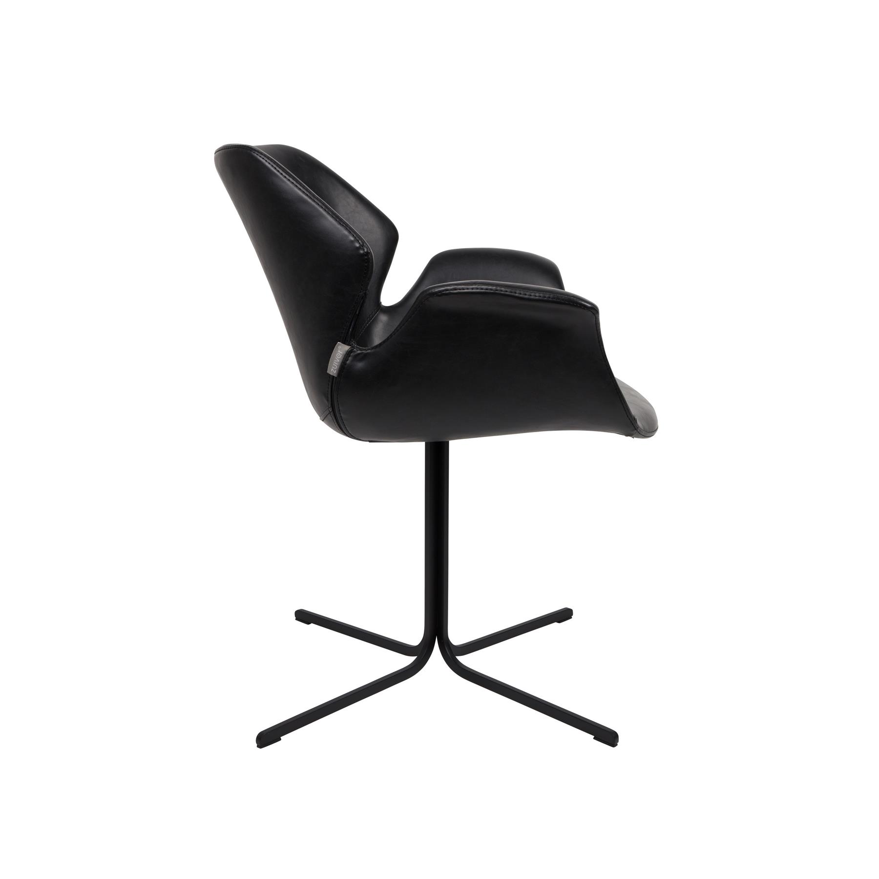 Zuiver Nikki Eetkamerstoelen met armleuning Zwart - Set van 2