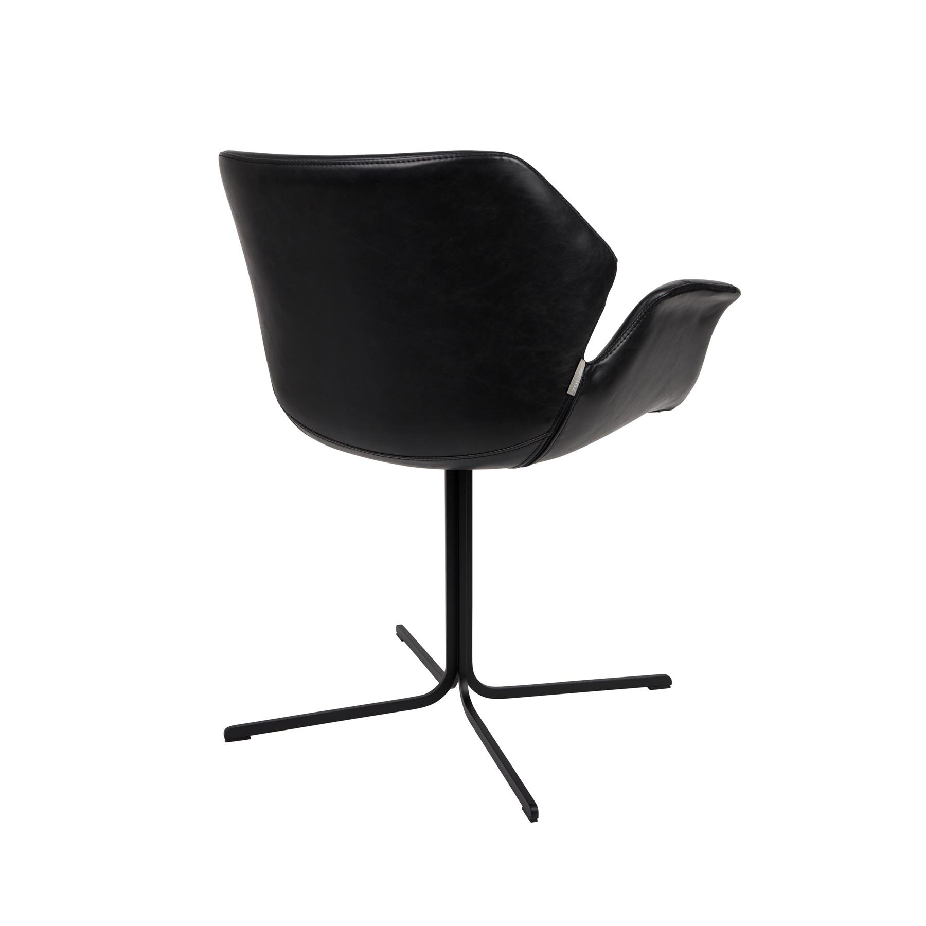 Zuiver Nikki Eetkamerstoelen met armleuning Zwart - Set van 2