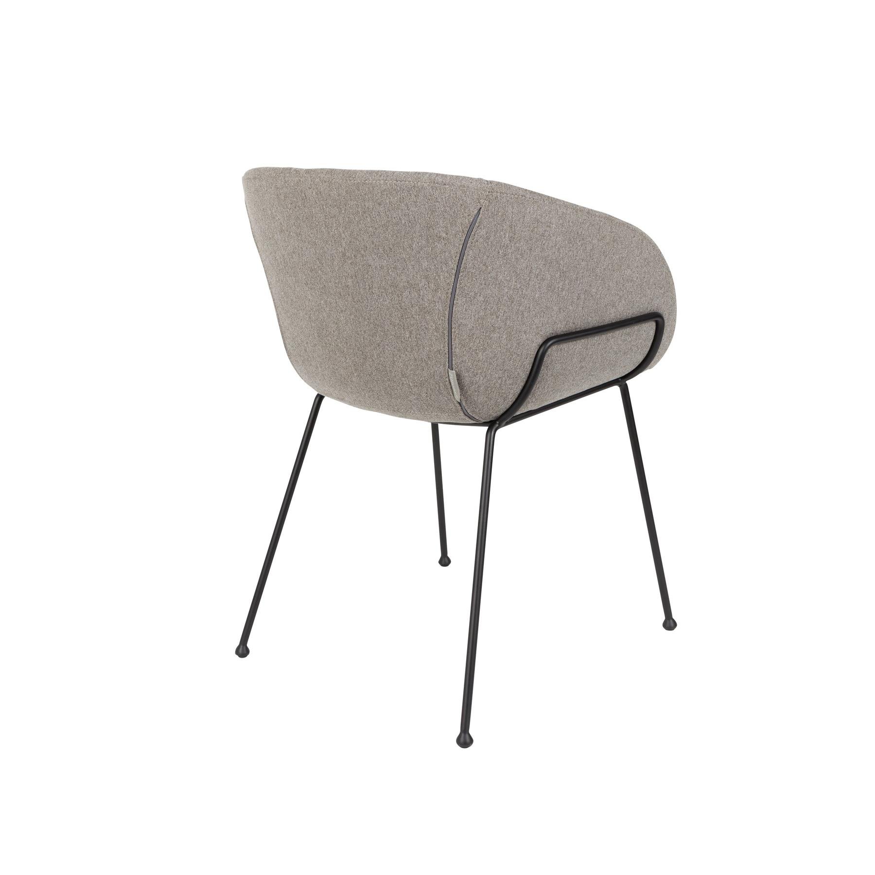 Zuiver Feston Eetkamerstoelen met armleuning Fab Grijs - Set van 2