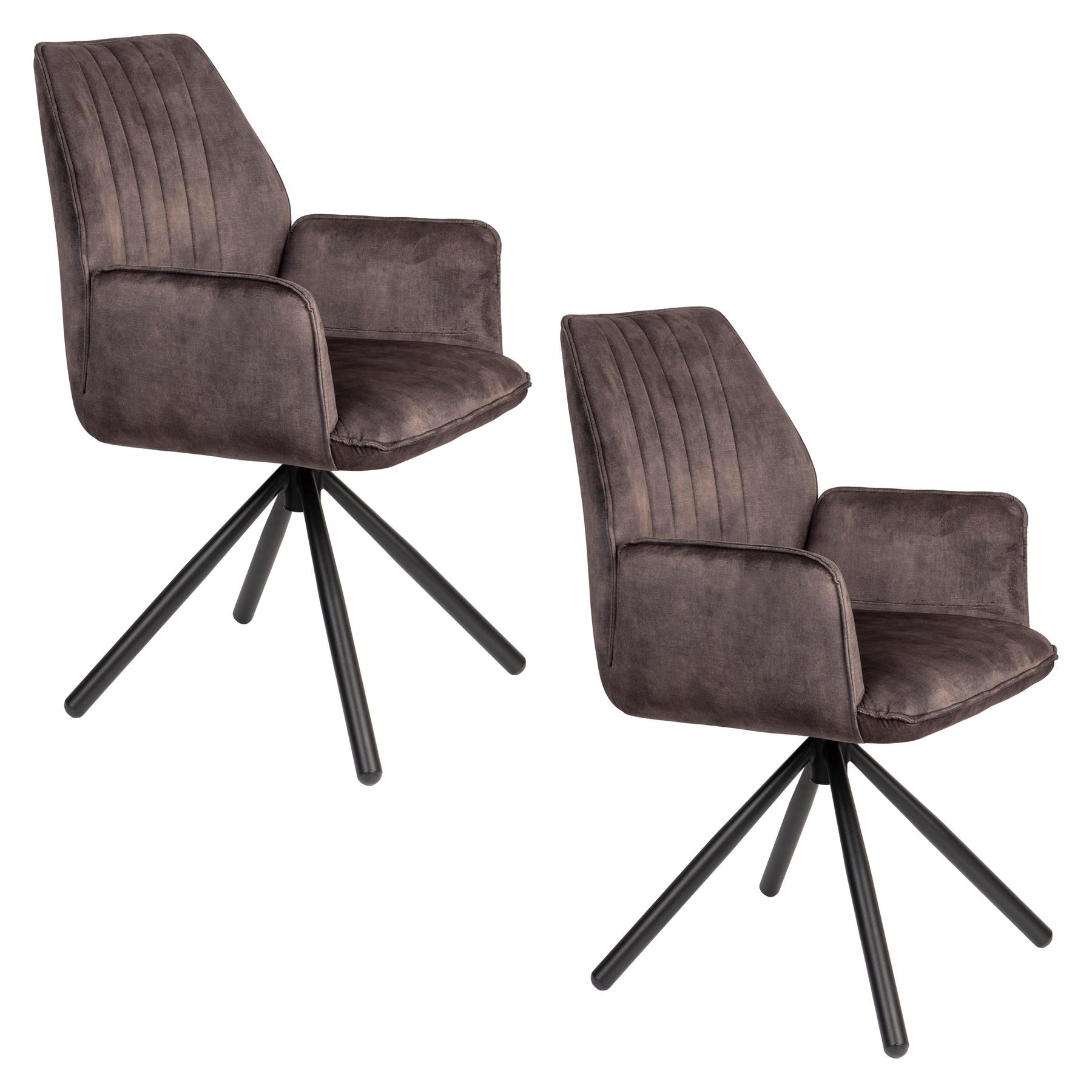 Housecraft Jamie Eetkamerstoelen Wood| Bruin - Set van 2