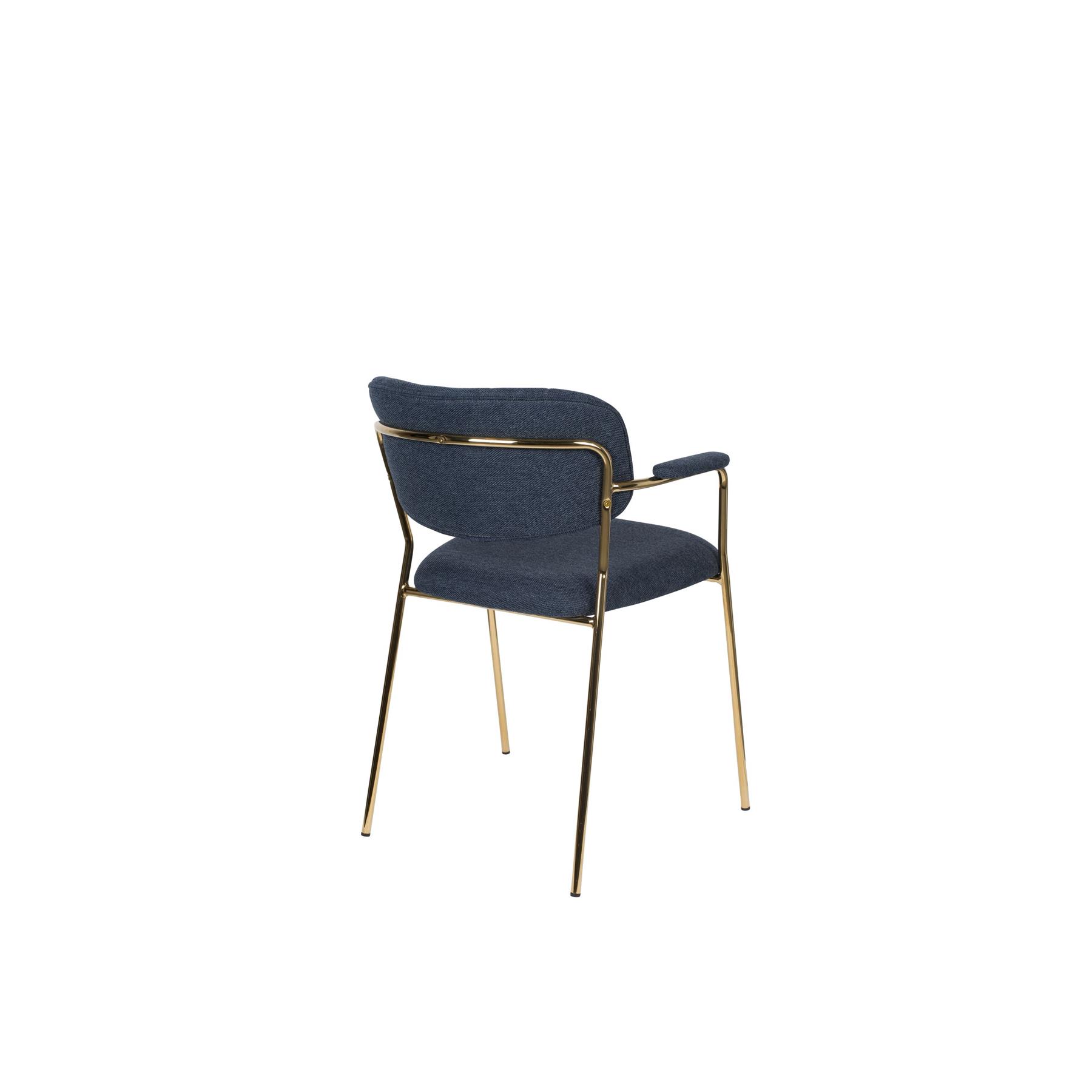 Housecraft Jolien Eetkamerstoelen Goud|Donker Blauw - Set van 2