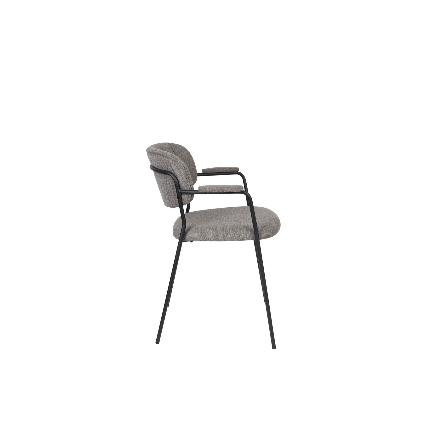 Housecraft Jolien Eetkamerstoelen Zwart|Grijs - Set van 2