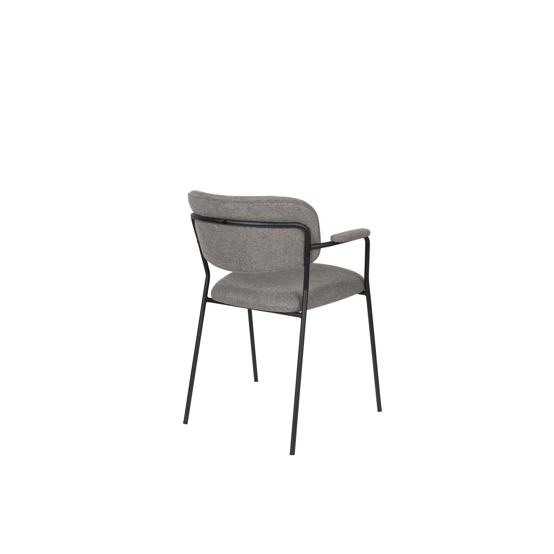 Housecraft Jolien Eetkamerstoelen Zwart|Grijs - Set van 2