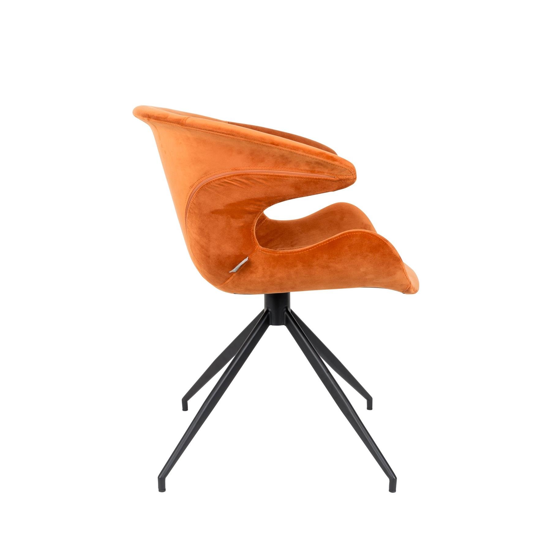 Zuiver Mia Eetkamerstoelen met armleuning Oranje - Set van 2