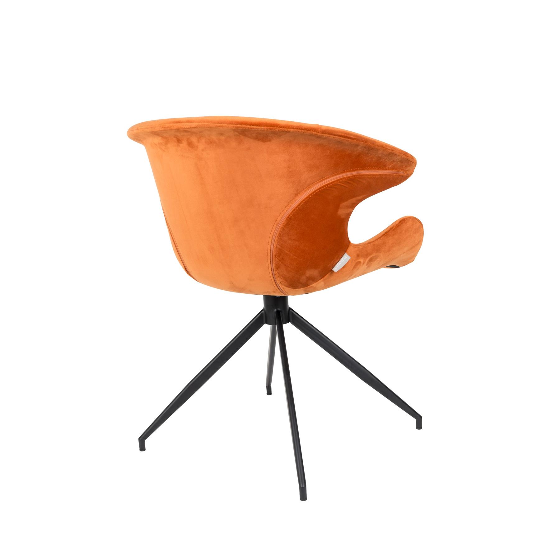 Zuiver Mia Eetkamerstoelen met armleuning Oranje - Set van 2