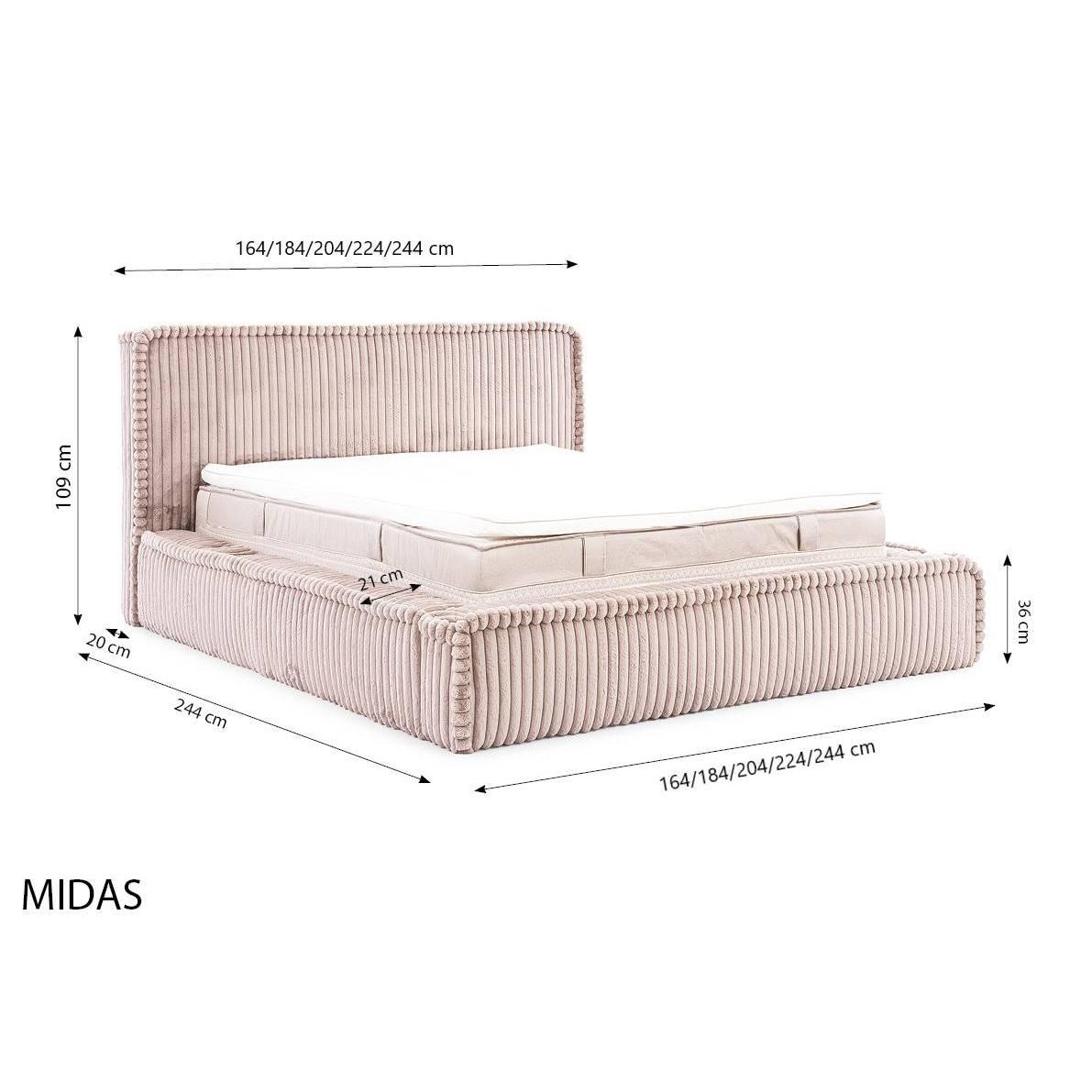 by fonQ Ruffle Bedframe - 160 x 200 cm - Beige