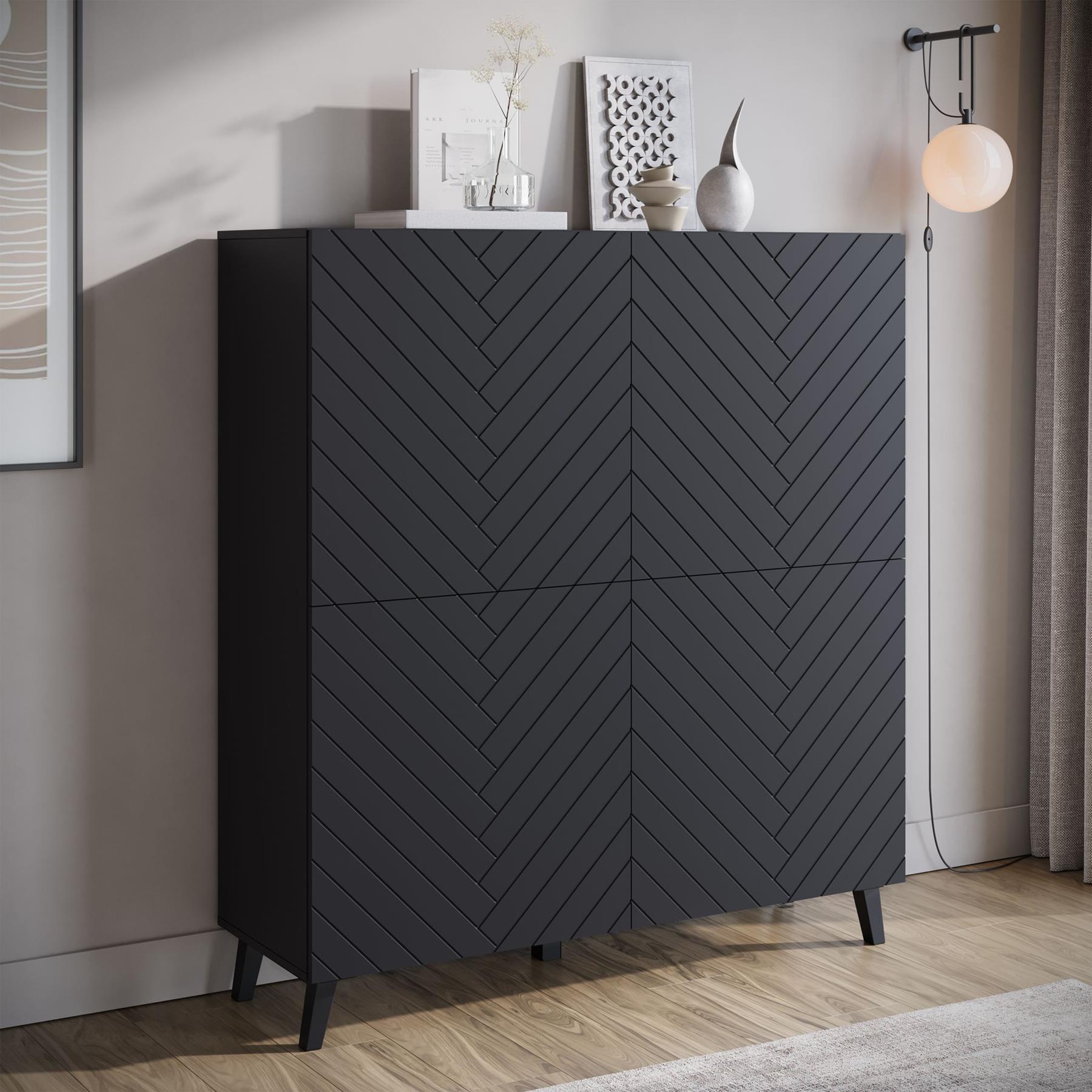 Meubella Dressoir Pulse - Zwart - 120 cm