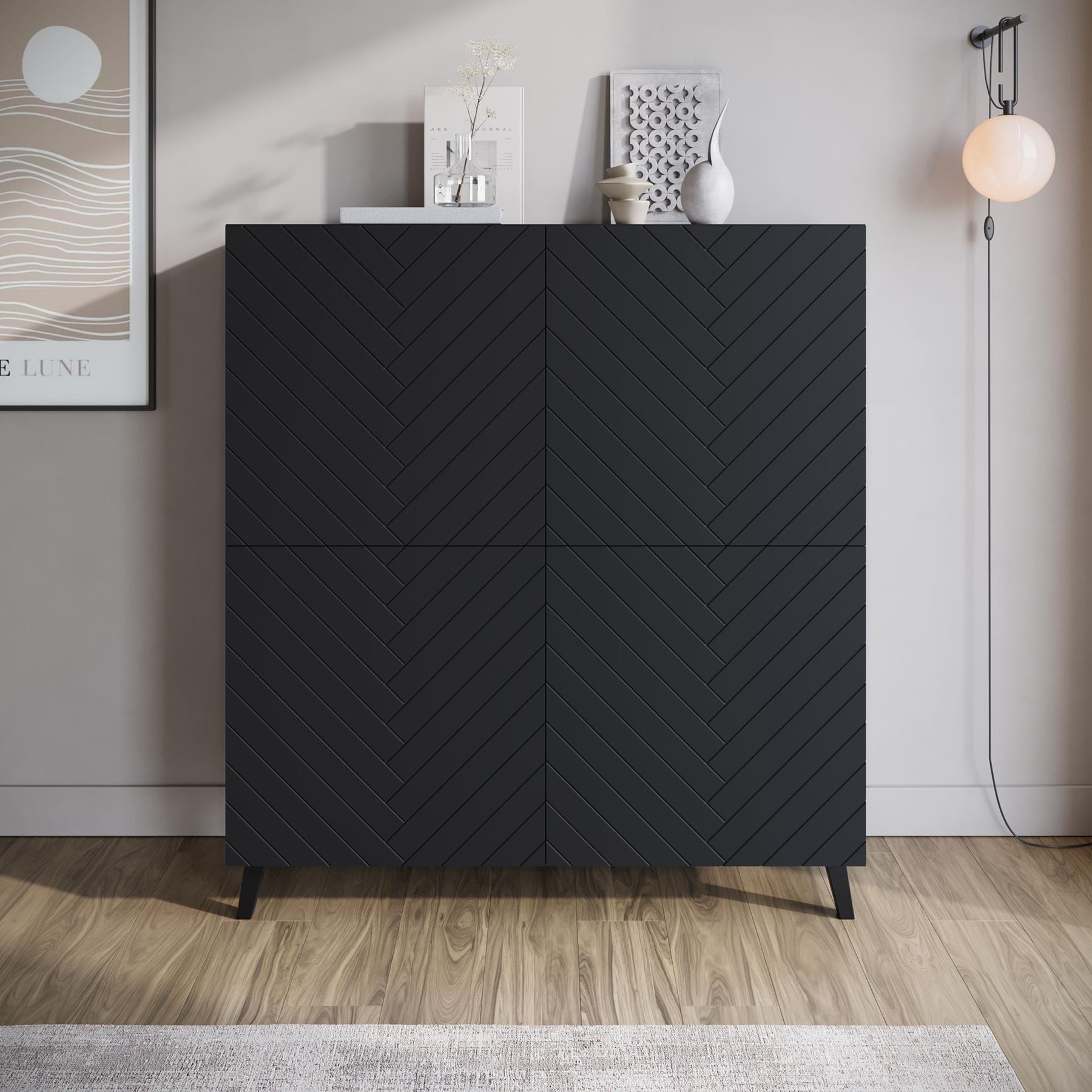 Meubella Dressoir Pulse - Zwart - 120 cm