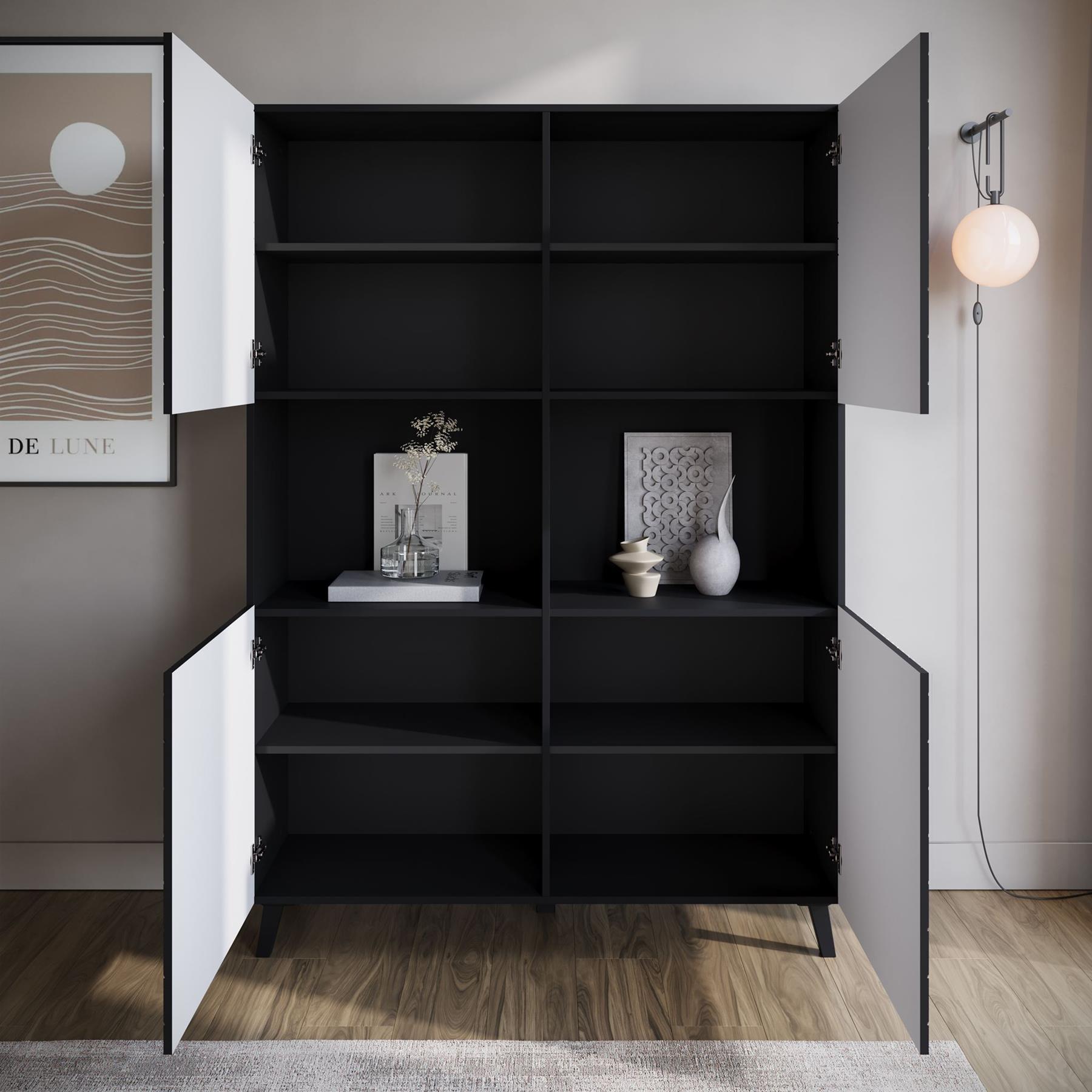 Meubella Dressoir Pulse 2 - Zwart - 120 cm