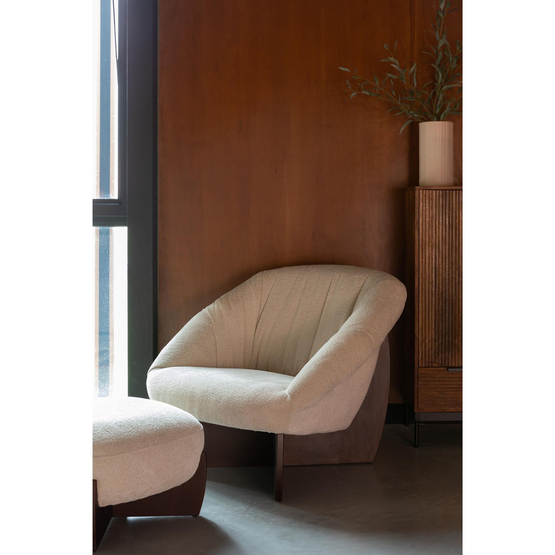 Dutchbone Emilius Poef| Hocker Beige
