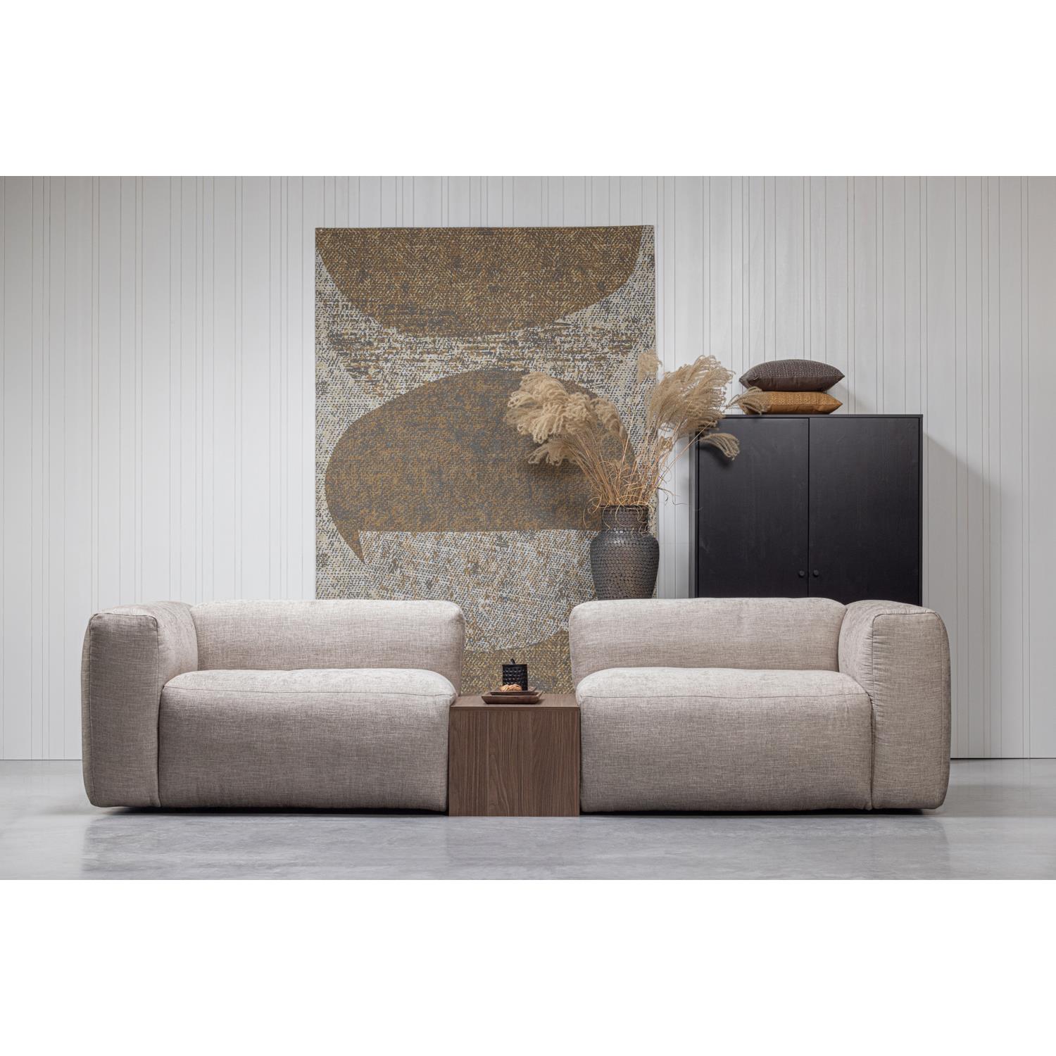 WOOOD Freeke Salontafel - Noten Fineer - Bruin - 38x91x45