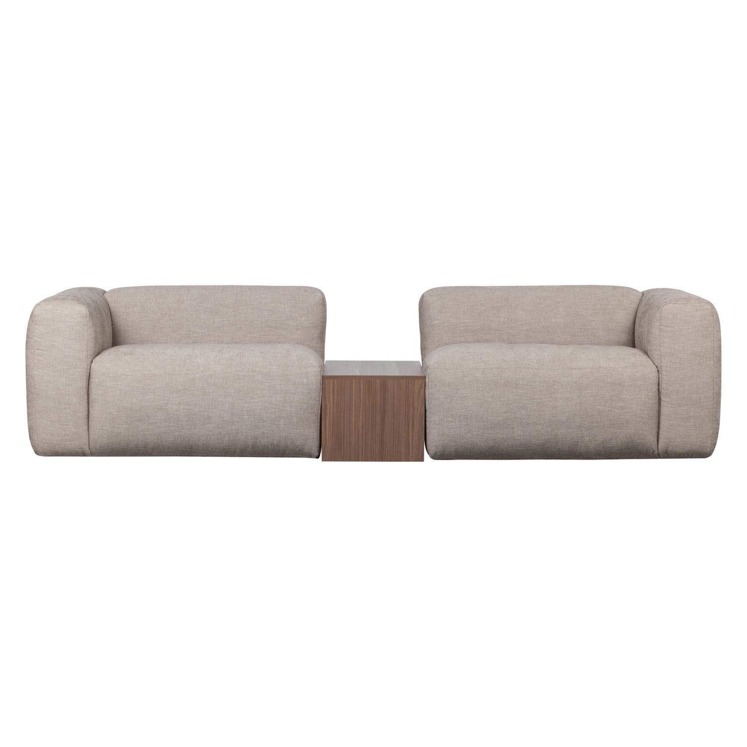 WOOOD Freeke Salontafel - Noten Fineer - Bruin - 38x91x45
