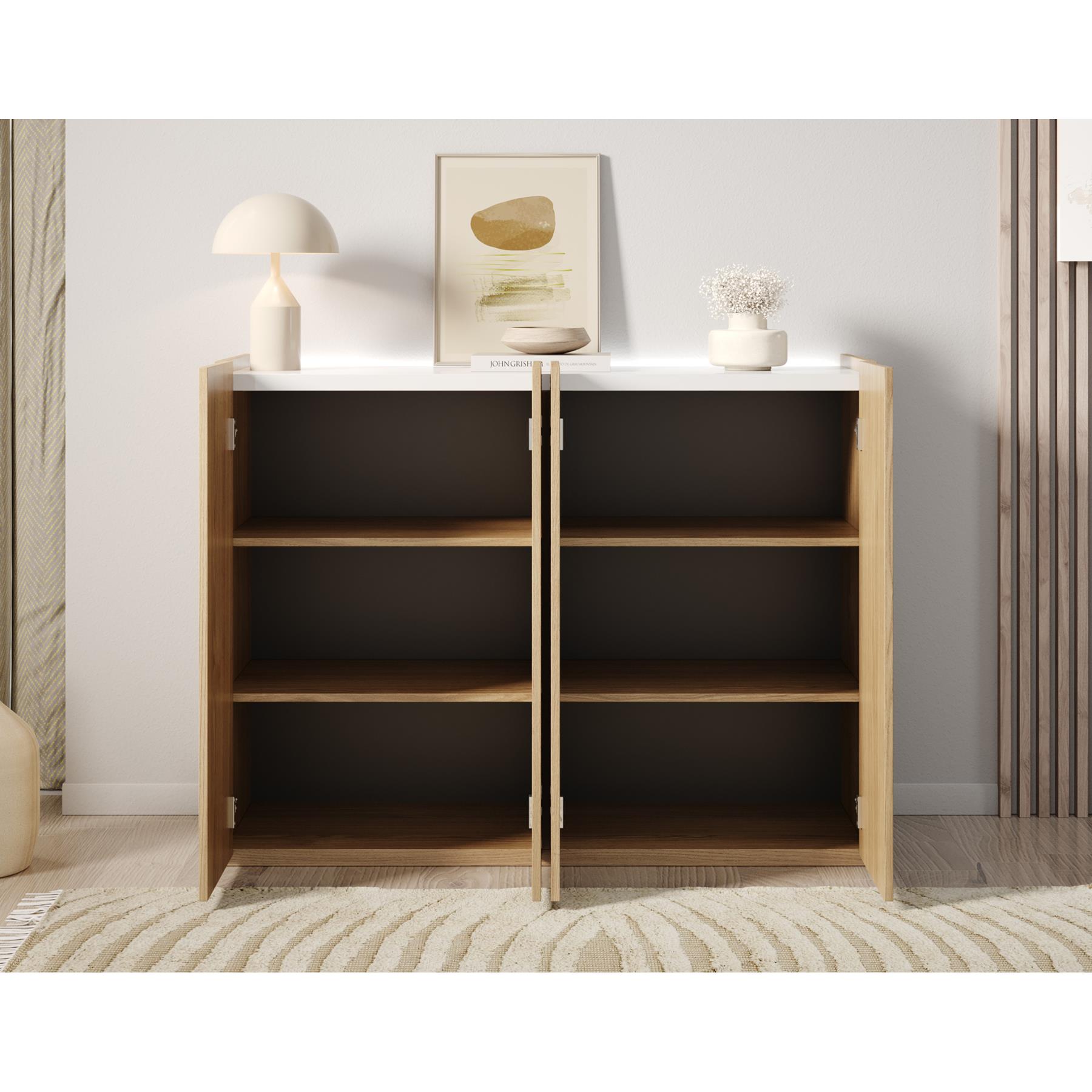 Meubella Schoenenkast Encore - Eiken - 126 cm