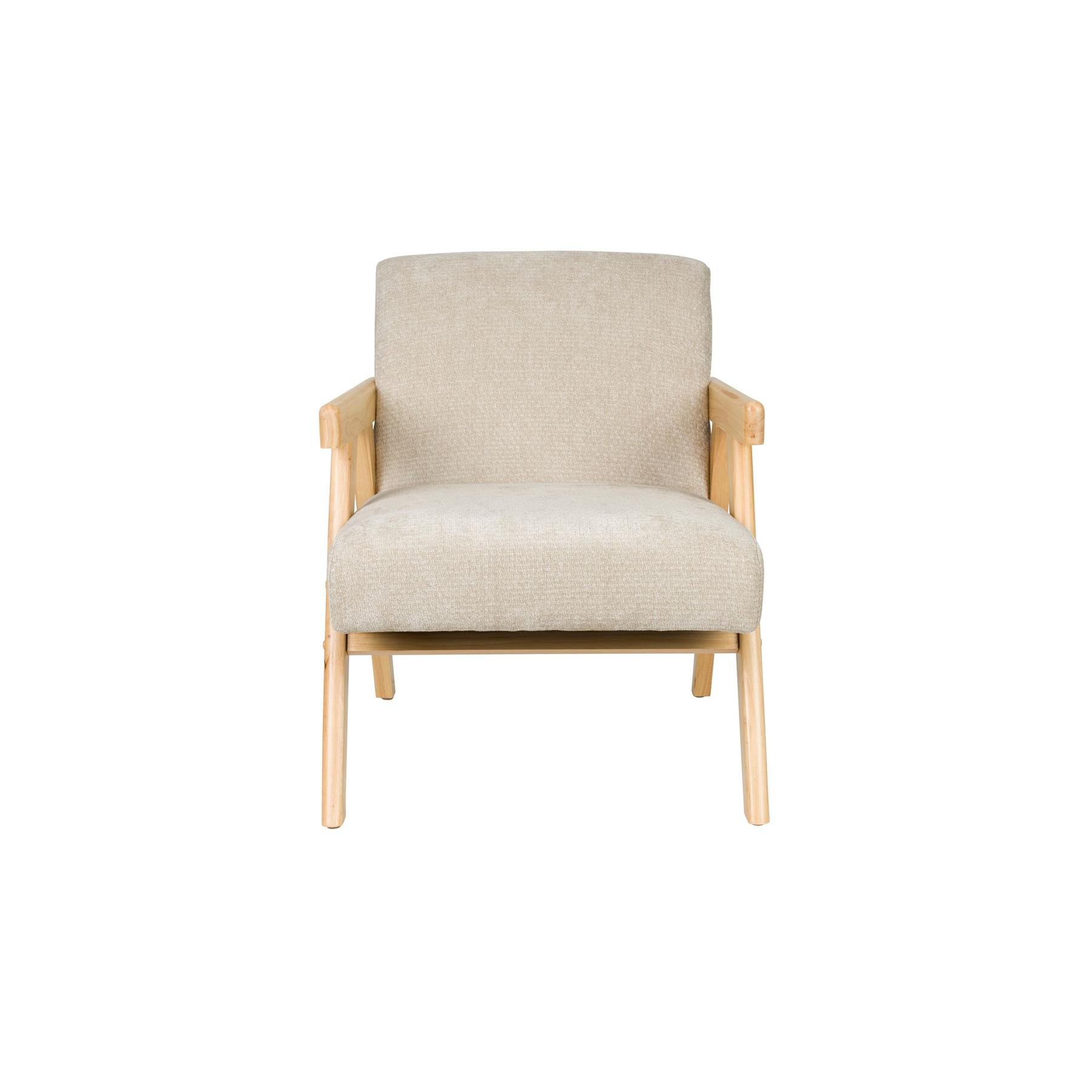 Housecraft Living Panadero Fauteuil met armleuning Hout Naturel| Beige