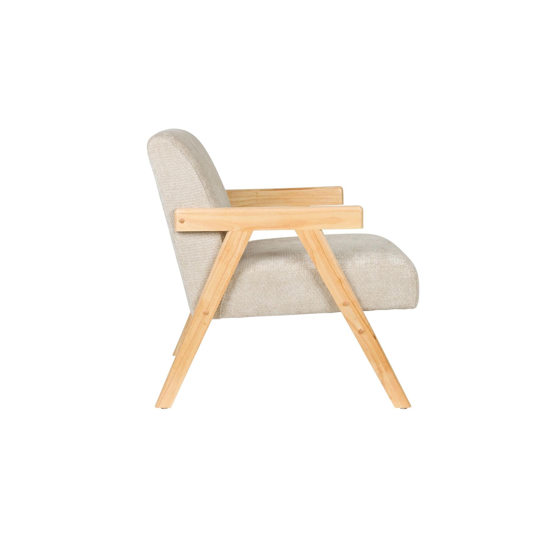 Housecraft Living Panadero Fauteuil met armleuning Hout Naturel| Beige