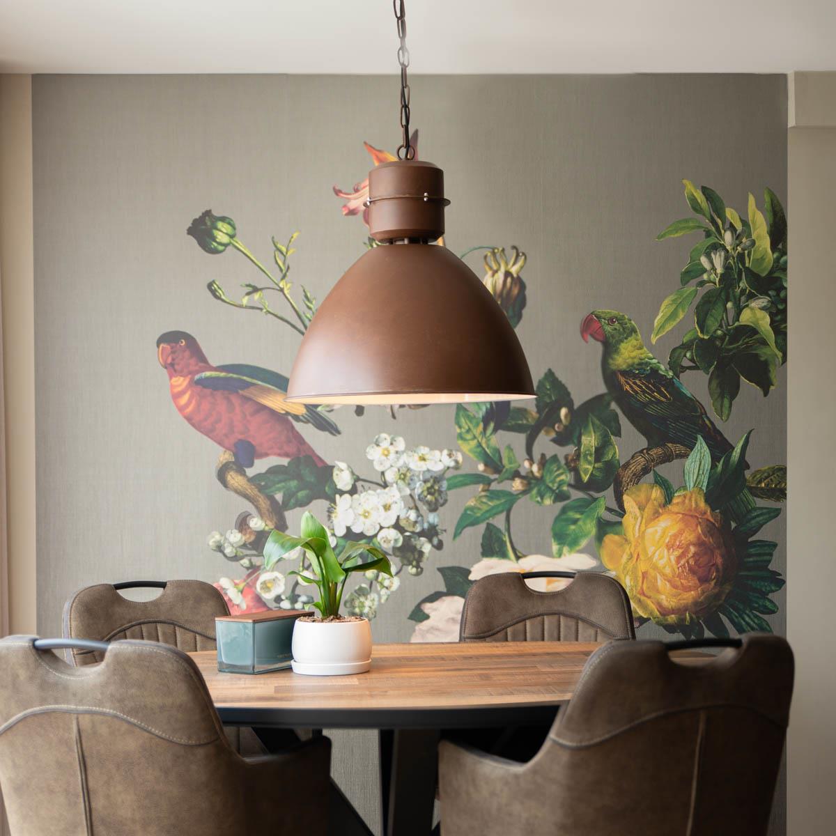 QAZQA Industriële hanglamp roestbruin - Flynn