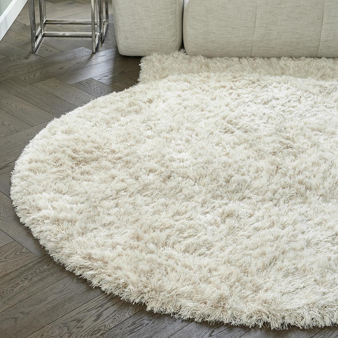 Rivièra Maison - Ronde Vloerkleed in Crème, XA3 Wolmix, Hoogte 6 cm