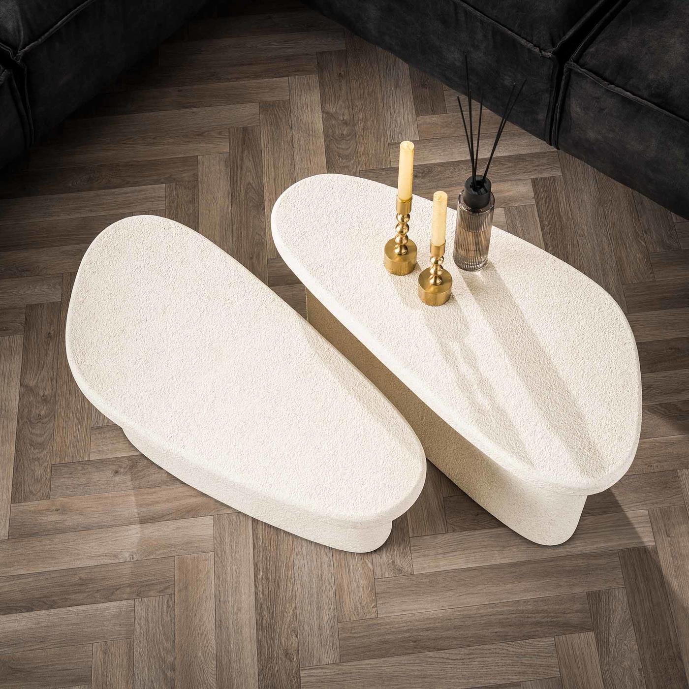Giga Meubel - Salontafel Beige Set van 2 - 84x40x40cm - Composiet