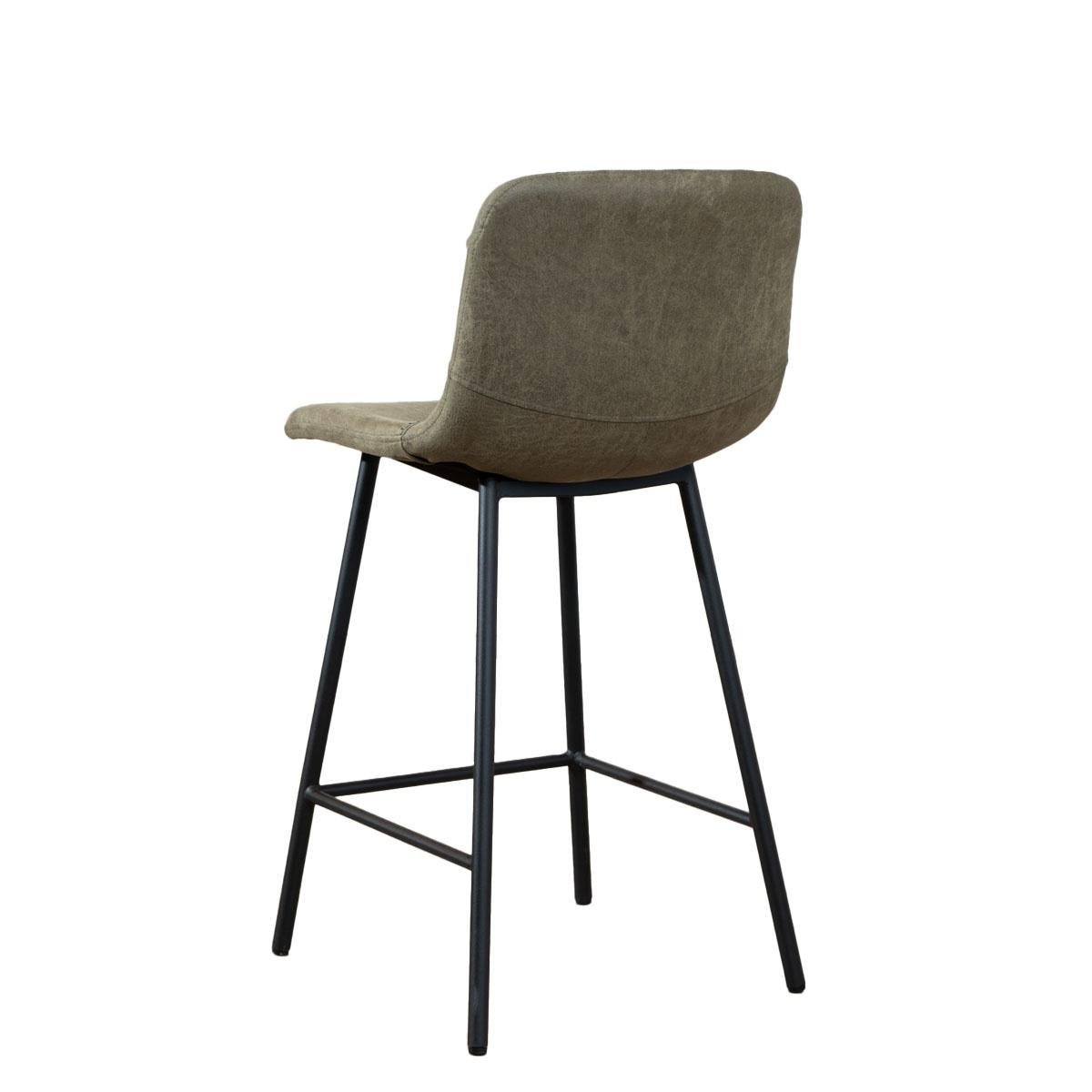 Bronx71 Industriële barkruk Mikky olijfgroen eco-leer 65-78 cm