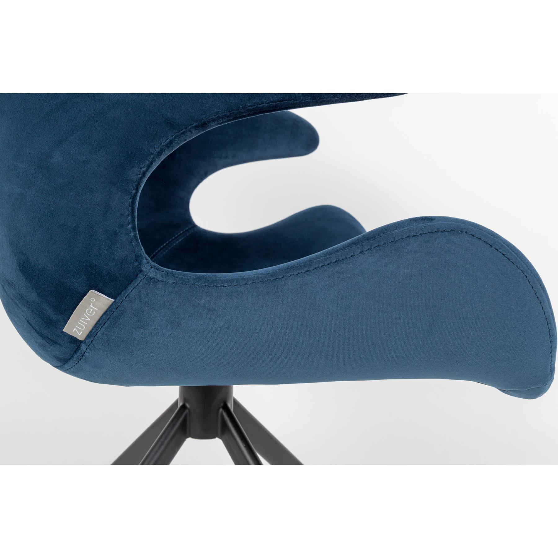 Zuiver Mia Eetkamerstoelen met armleuning Blauw - Set van 2