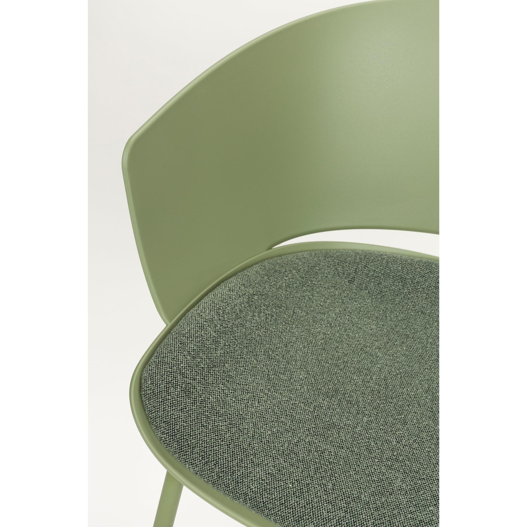 Housecraft Jessica Eetkamerstoelen armleuning Groen - Set van 4