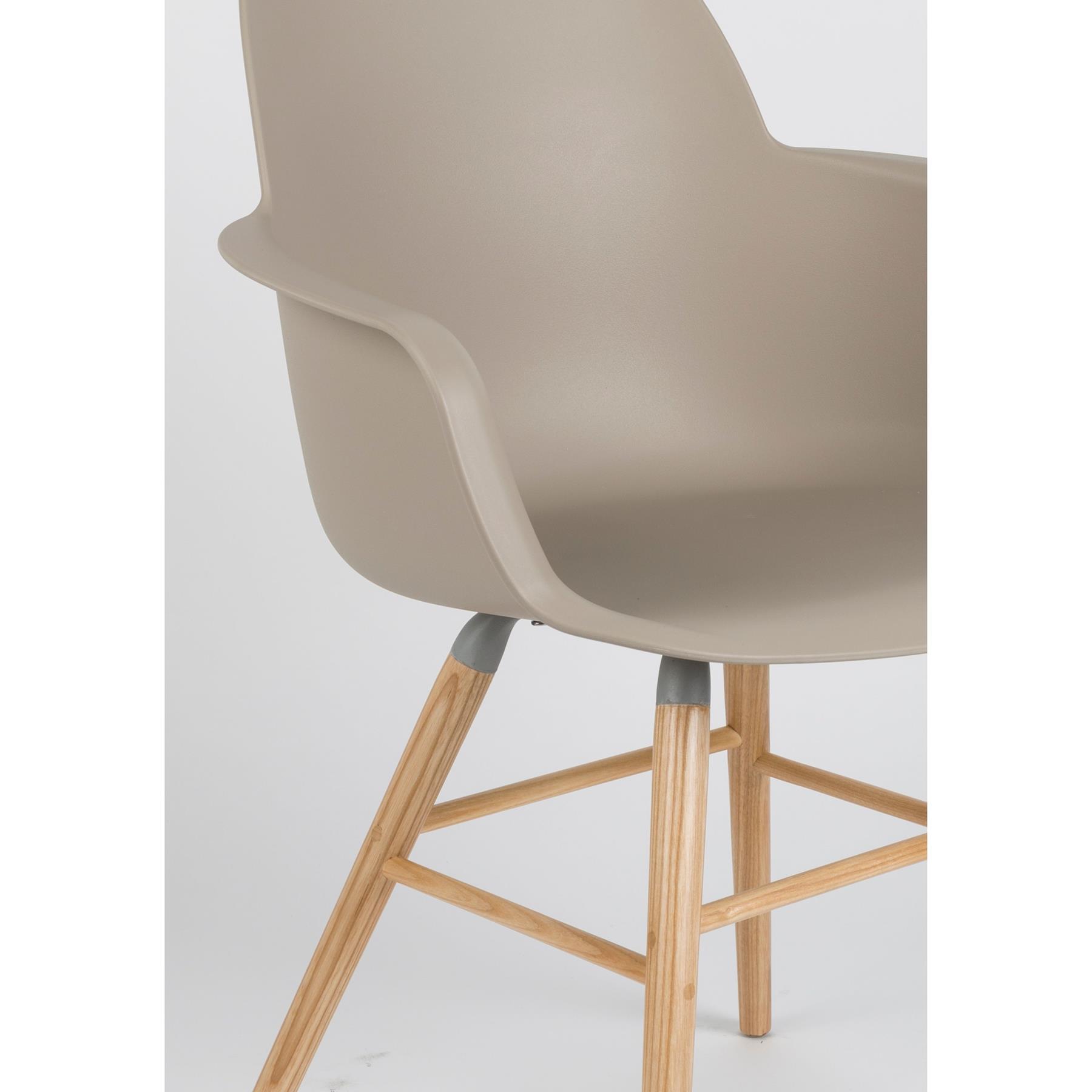 Zuiver Albert Kuip Eetkamerstoelen armleuning Taupe - Set van 2
