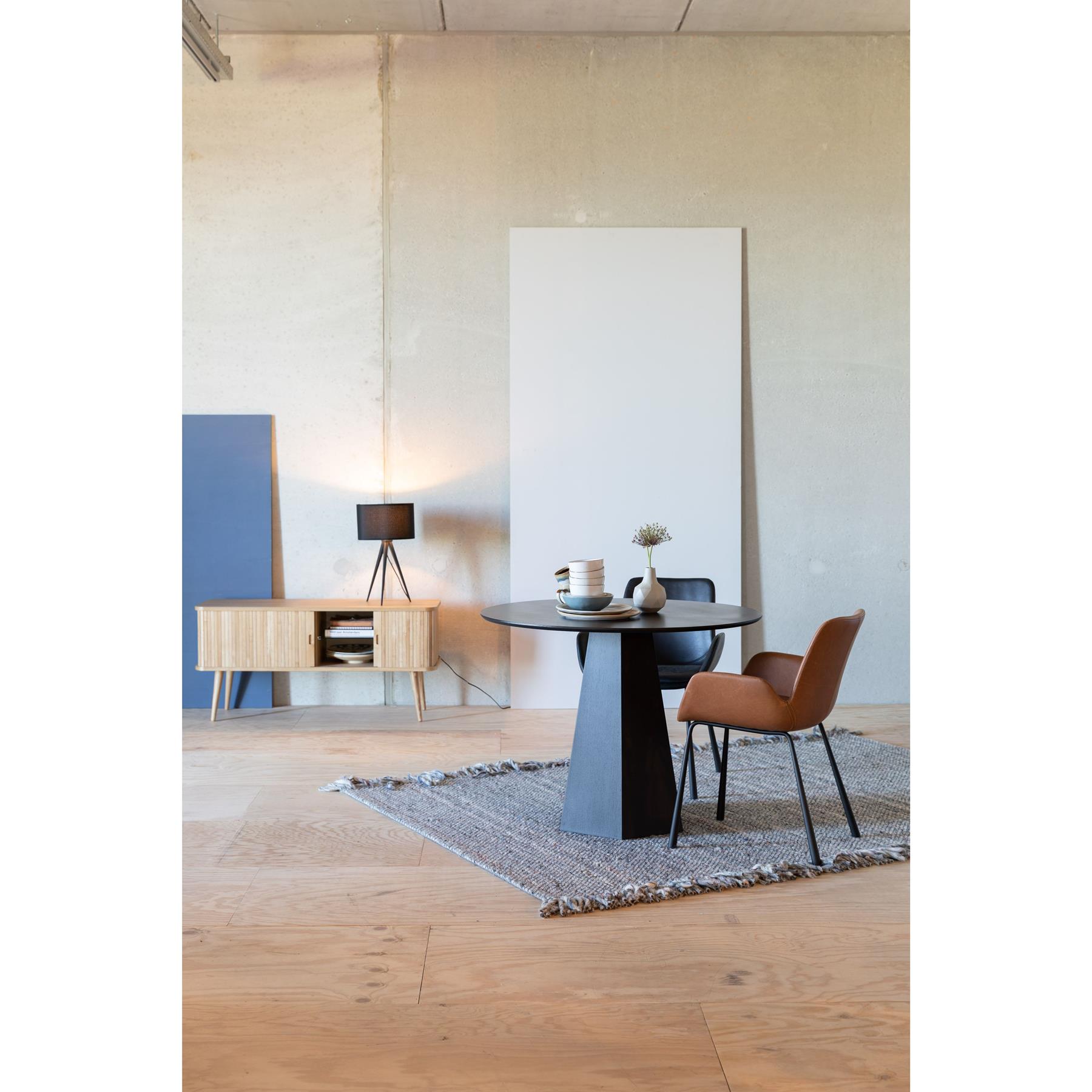 Zuiver Brit LL Eetkamerstoelen met armleuning Zwart - Set van 2