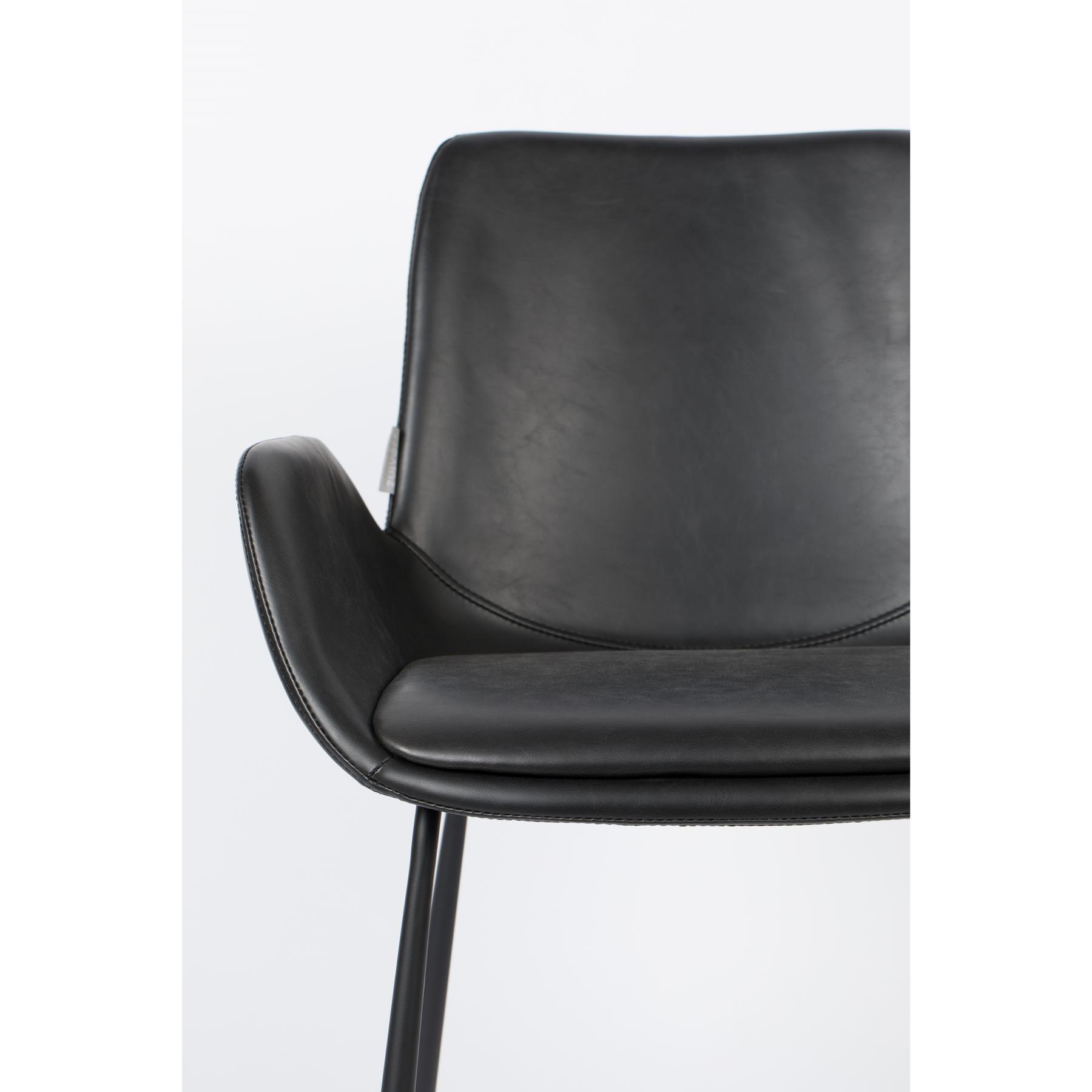 Zuiver Brit LL Eetkamerstoelen met armleuning Zwart - Set van 2