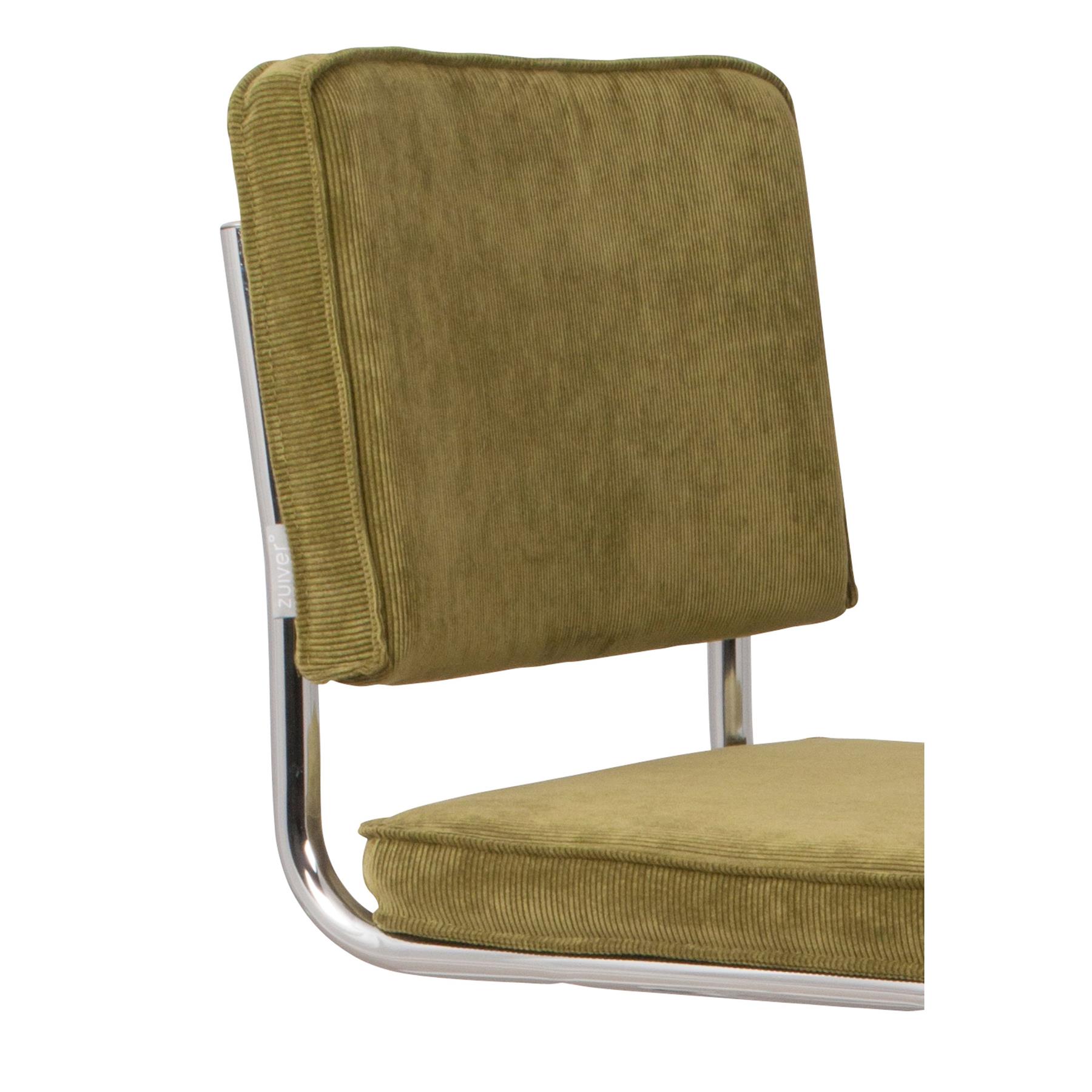 Zuiver Ridge Rib Kink Eetkamerstoelen Groen - Set van 2