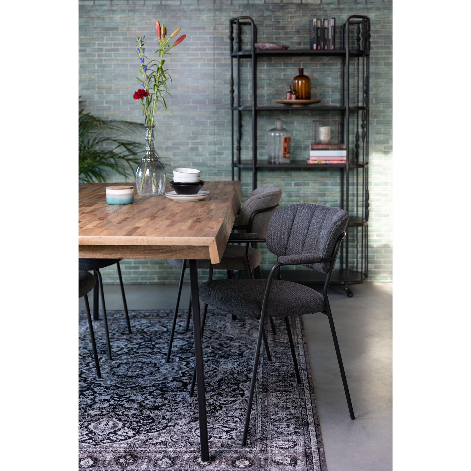 Housecraft Jolien Eetkamerstoelen Zwart|Grijs - Set van 2