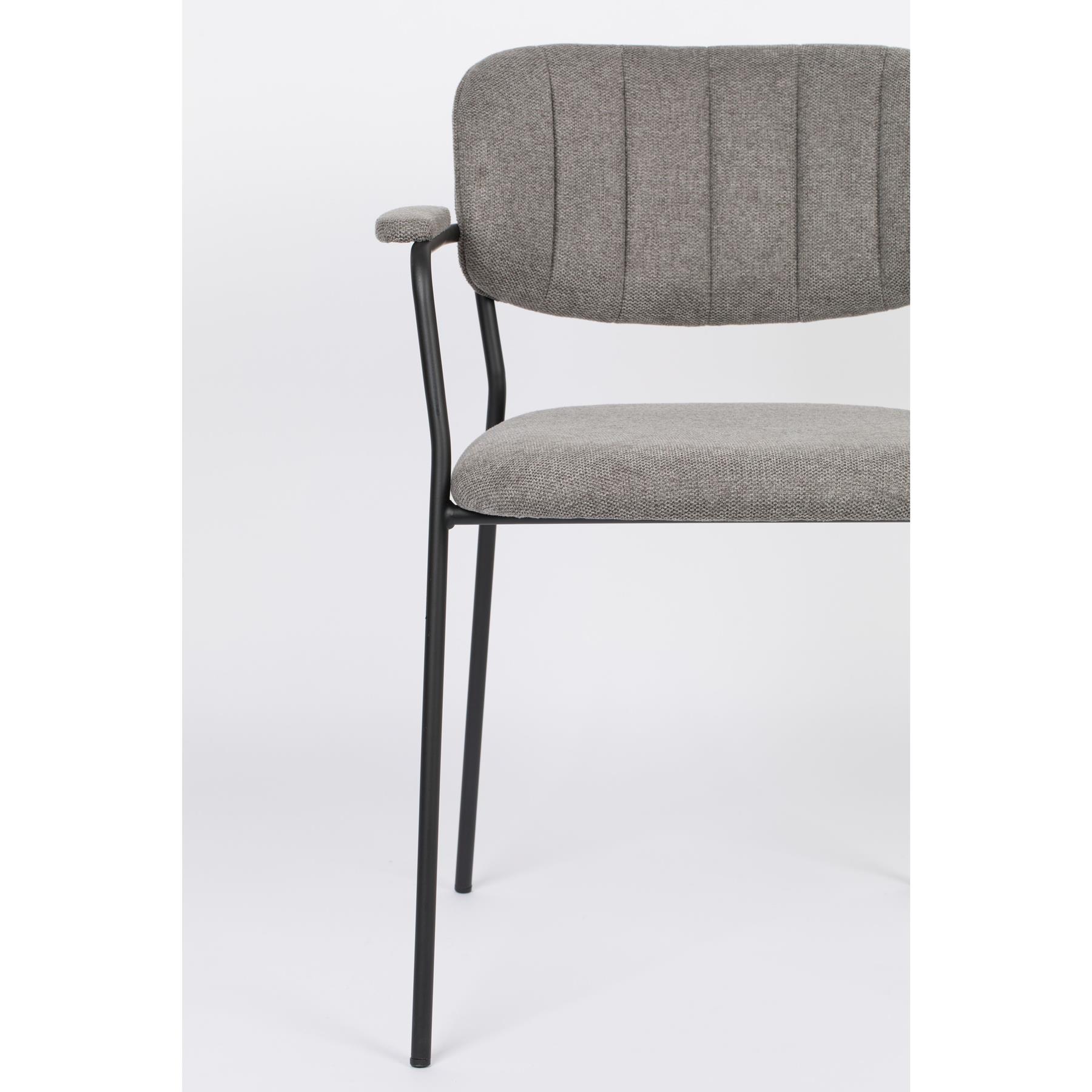 Housecraft Jolien Eetkamerstoelen Zwart|Grijs - Set van 2