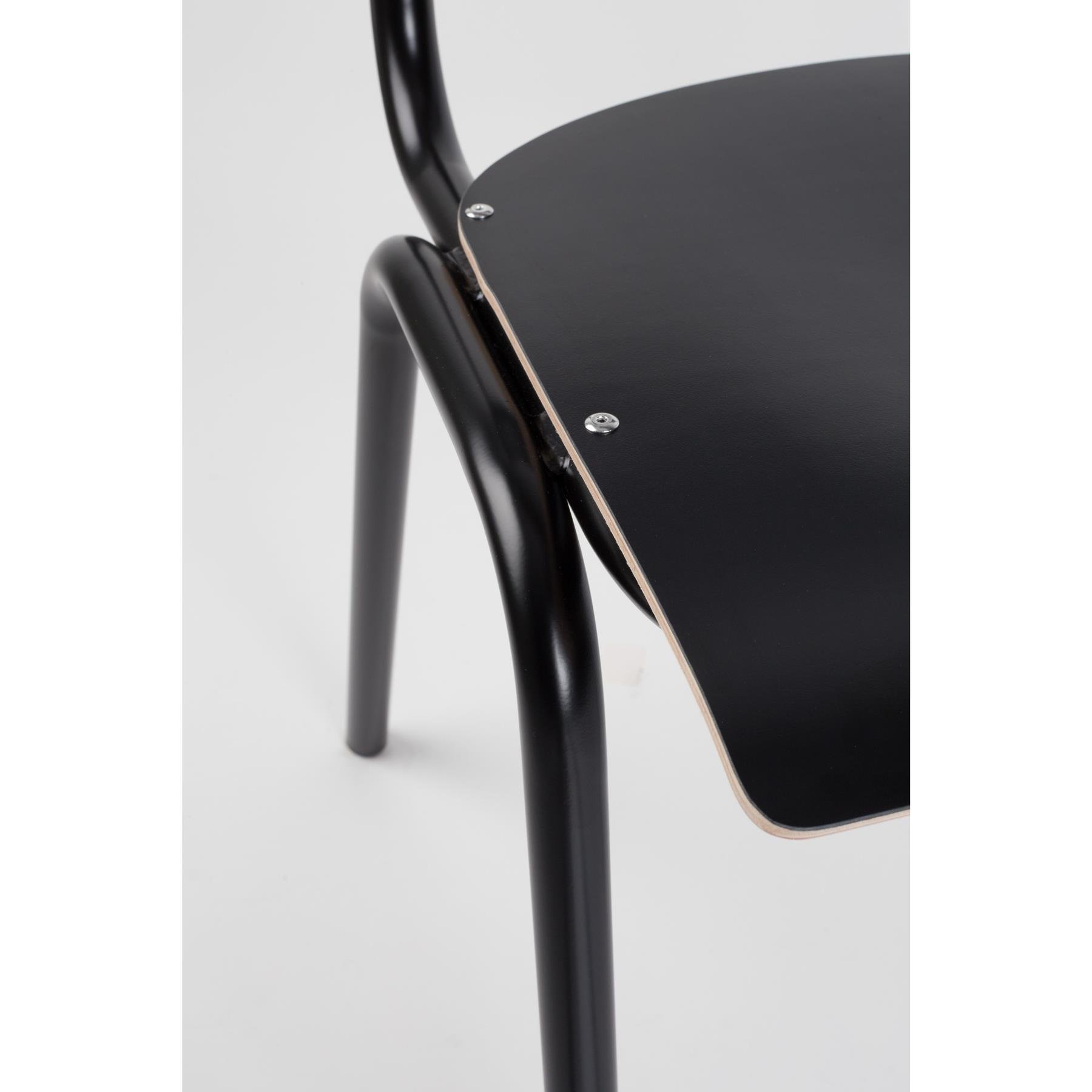 Zuiver Back To School HPL Eetkamerstoelen Zwart - Set van 4