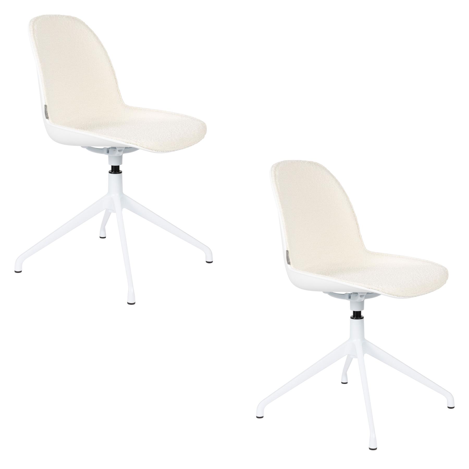 Zuiver Albert Kuip Swivel Eetkamerstoelen Wit - Set van 2