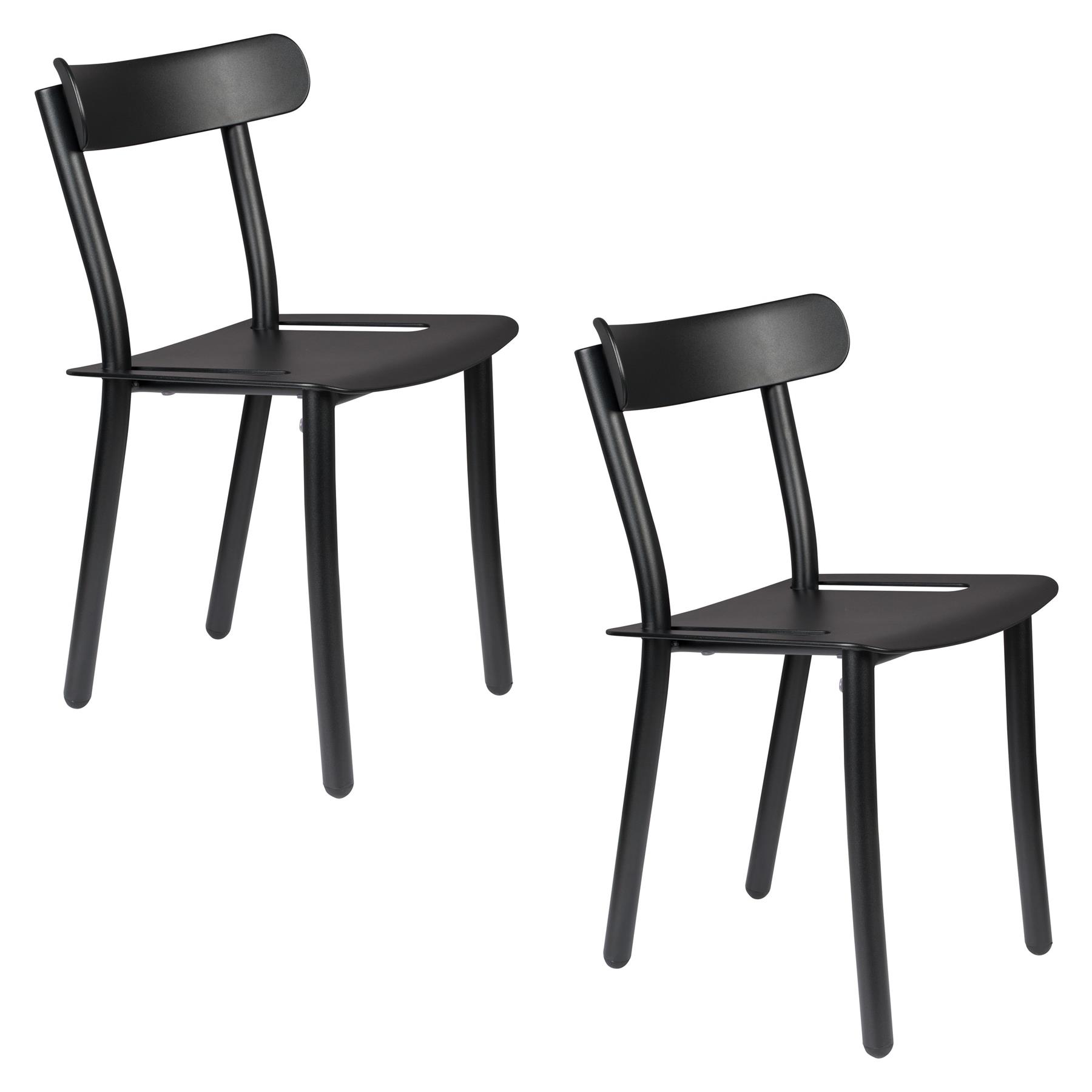 Zuiver Friday Tuinstoelen Stapelbaar Zwart - Set van 2