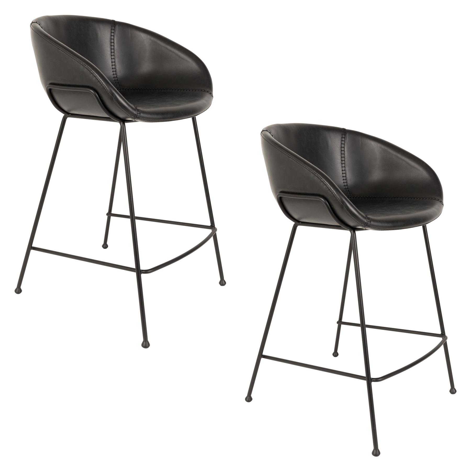 Zuiver Feston Barkruk 65 cm Zwart - Set van 2