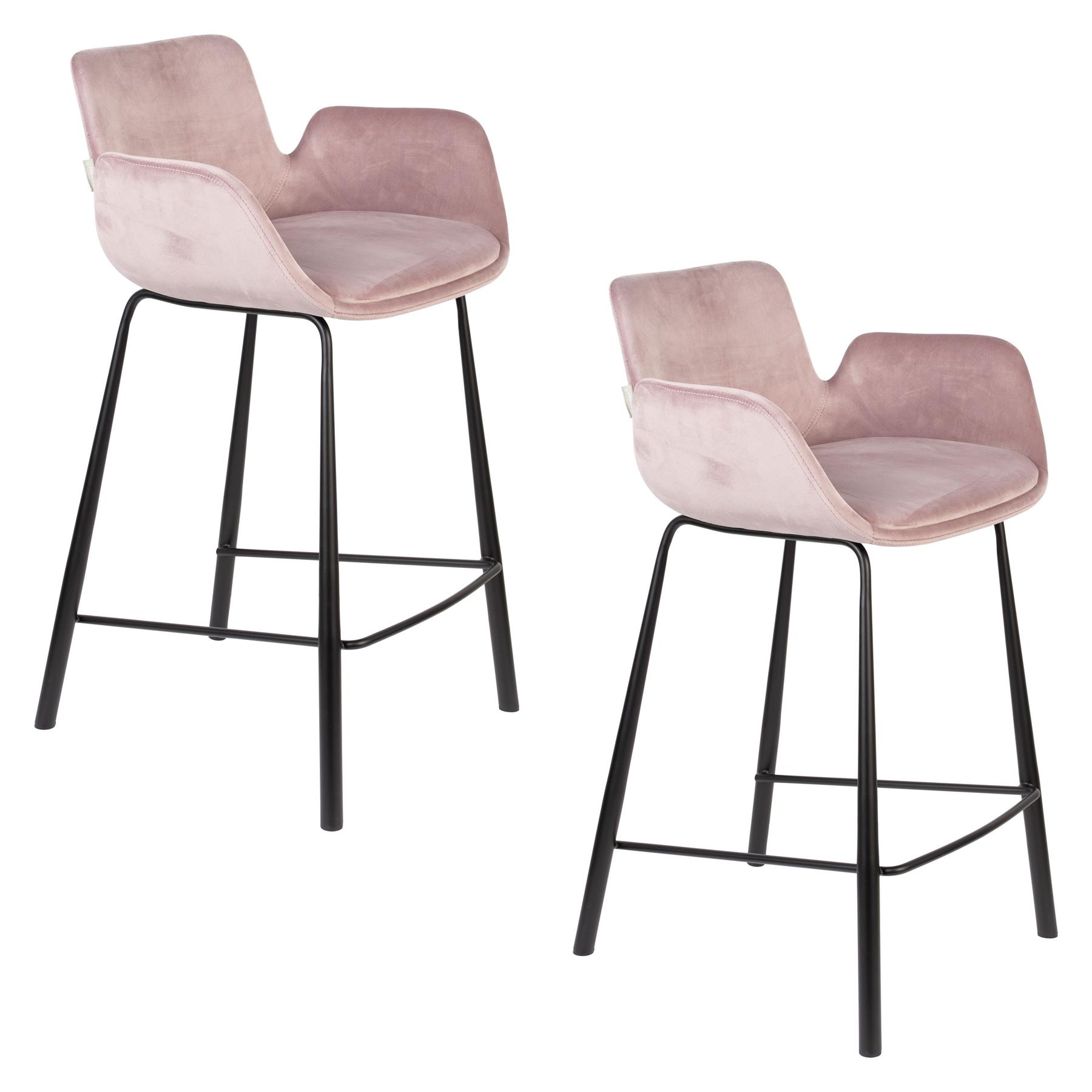 Zuiver Brit Barkruk Roze - Set van 2