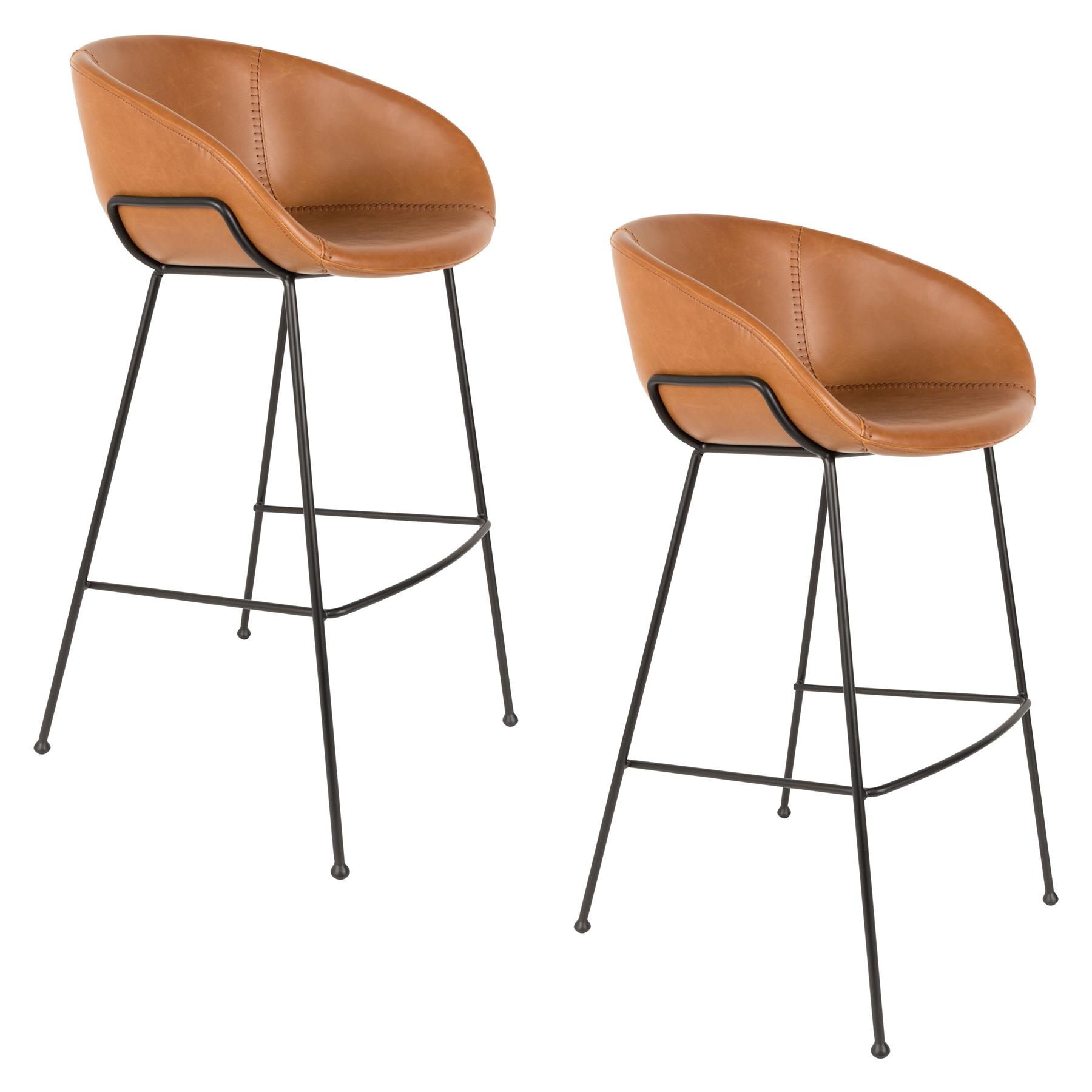 Zuiver Feston Barkruk 76 cm Bruin - Set van 2