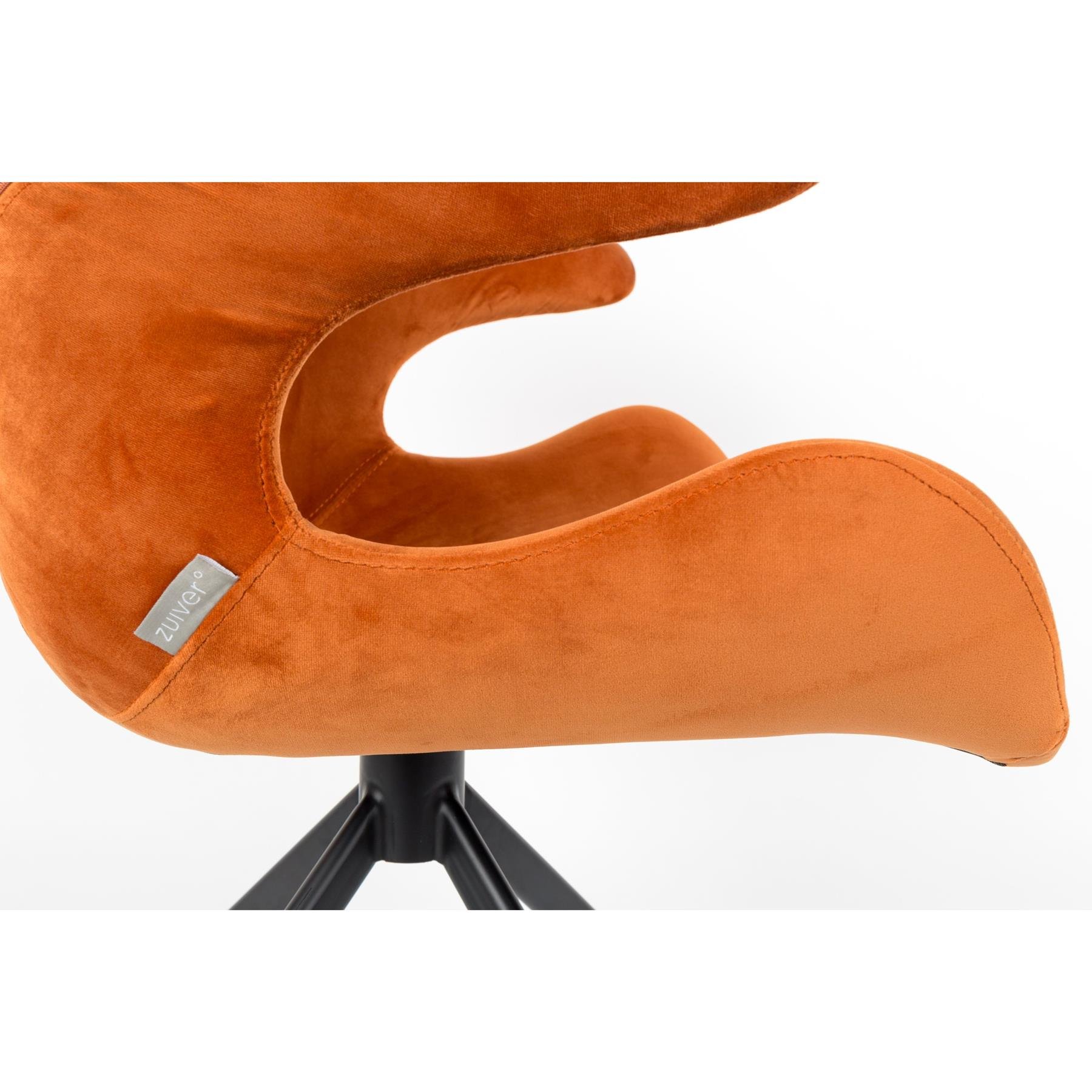 Zuiver Mia Eetkamerstoelen met armleuning Oranje - Set van 2