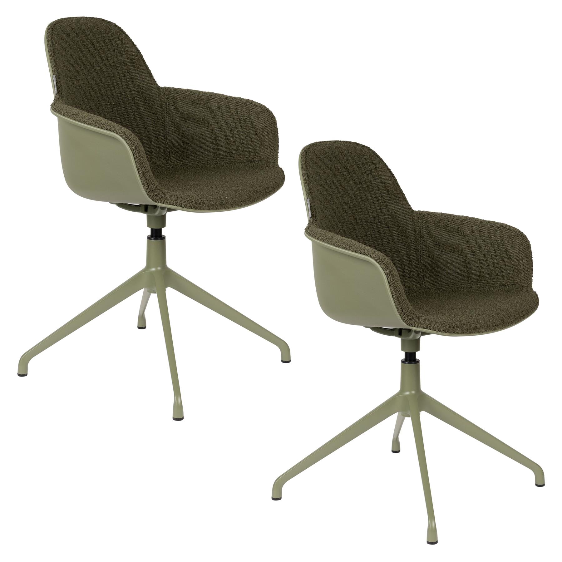 Zuiver Albert Kuip Swivel Eetkamerstoelen Groen - Set van 2
