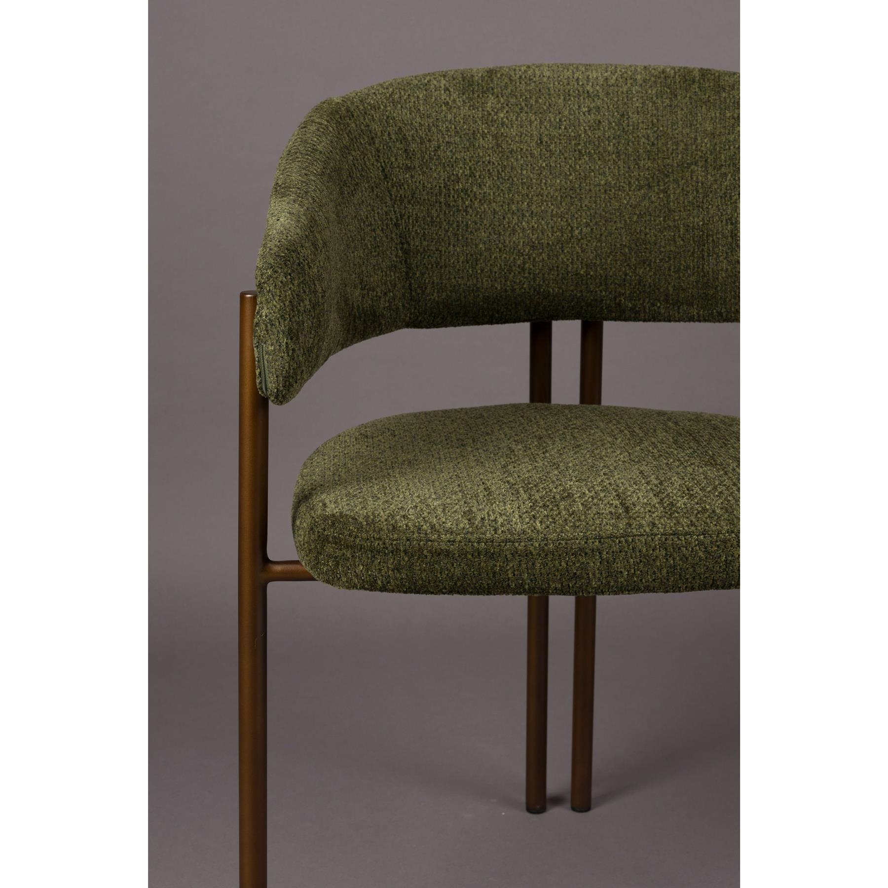 Dutchbone Naida Eetkamerstoelen Groen - Set van 2