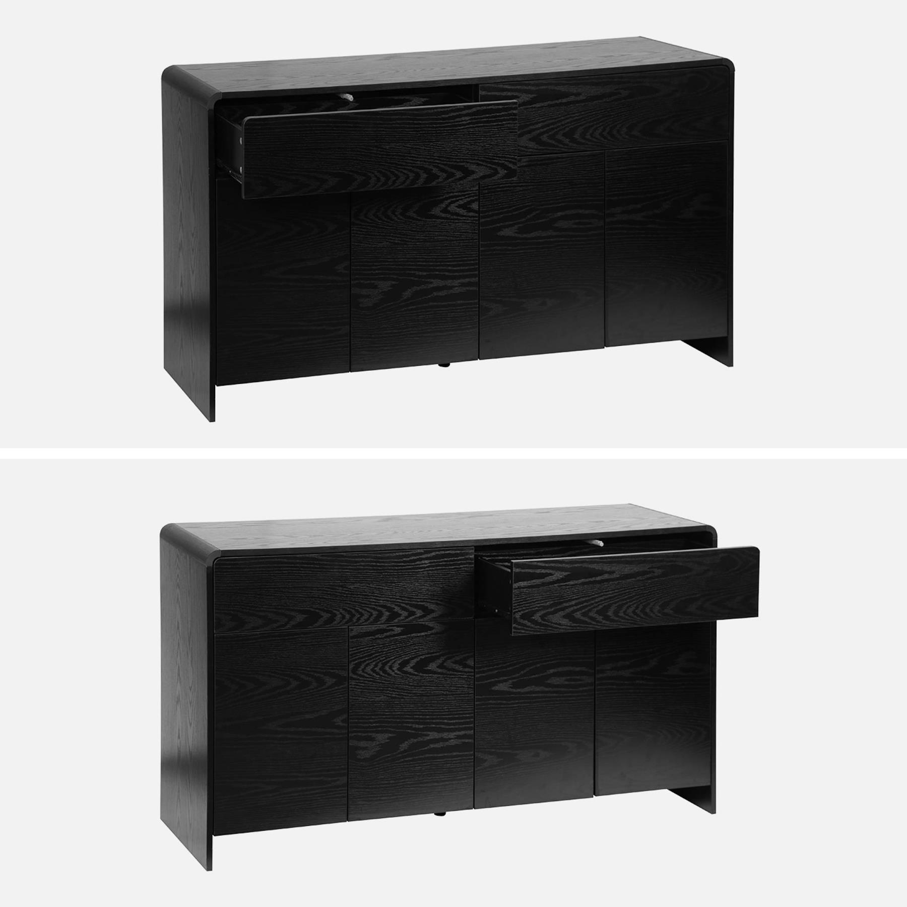 sweeek - Dressoir met 2 lades en 4 deuren met afgerond houteffect