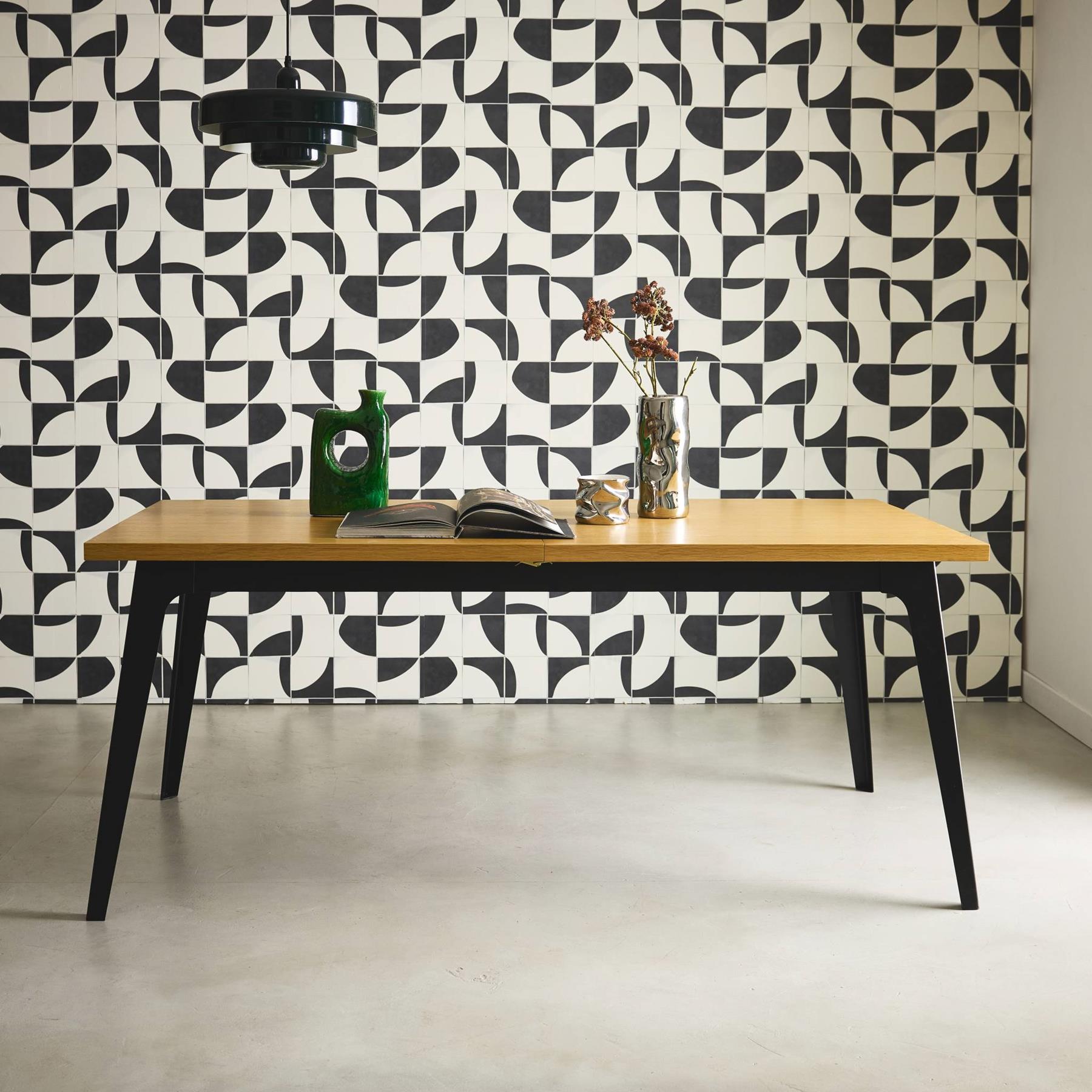 sweeek - Uitschuifbare rechthoekige eettafel 180-230cm, eiken en