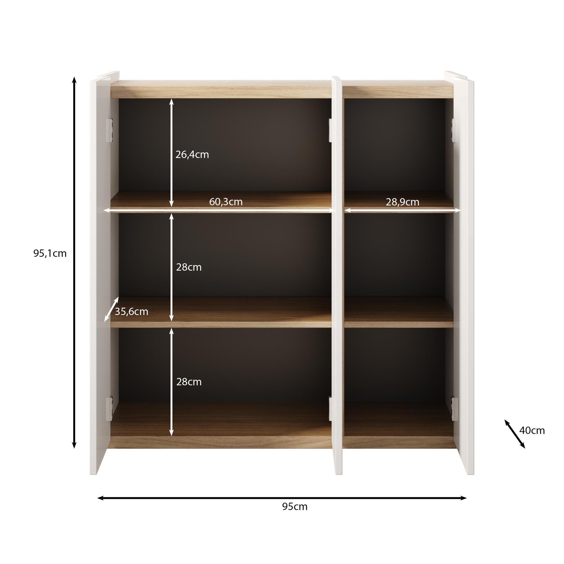 Meubella Schoenenkast Encore - Wit - 95 cm